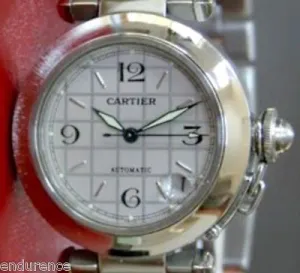 PASHA CARTIER AUTO MENS STAINLESS STEEL WATCH REF 2324