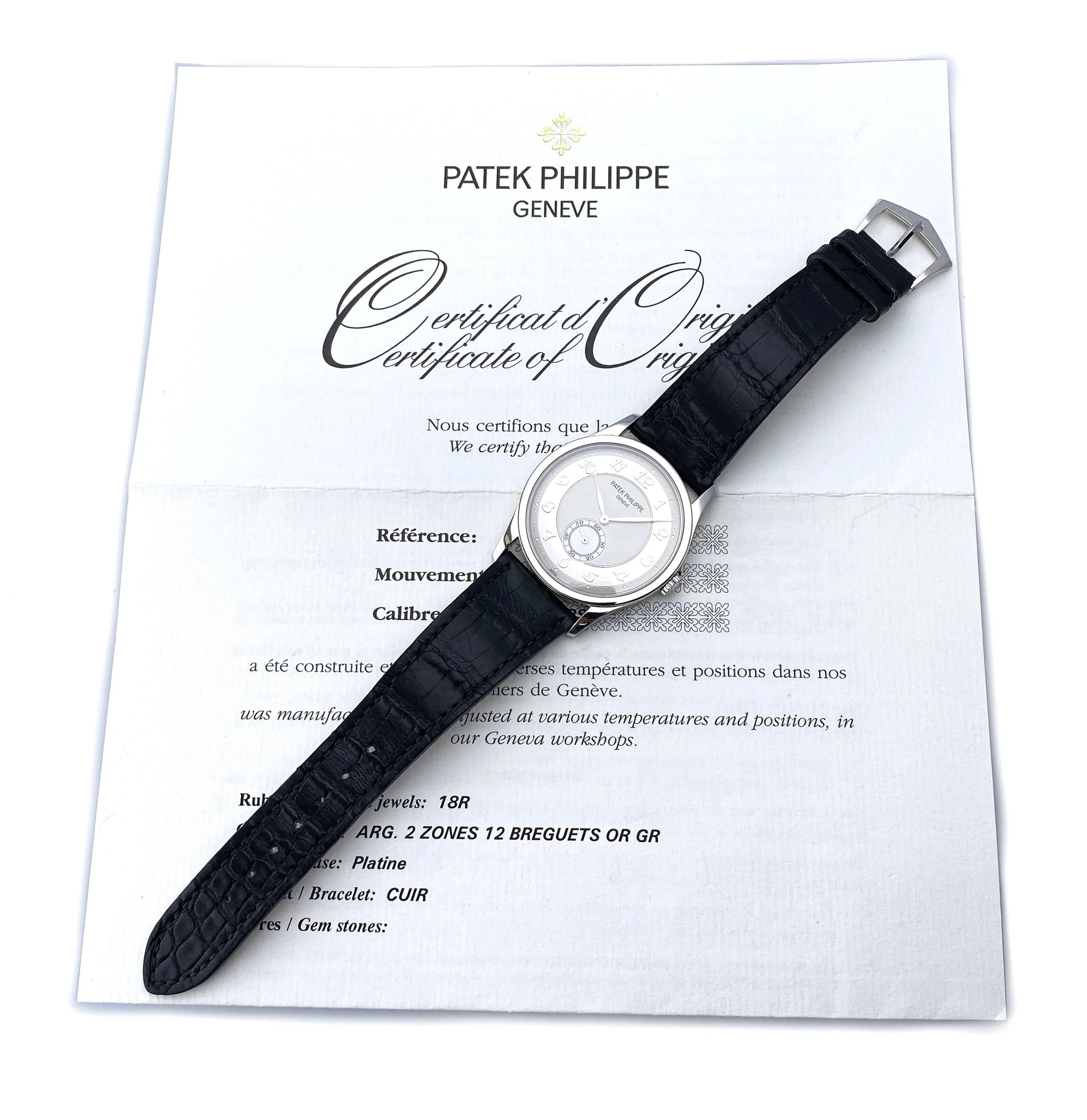 Patek Philippe 5196P-001 Silver Dial Platinum Mens Watch Box Papers
