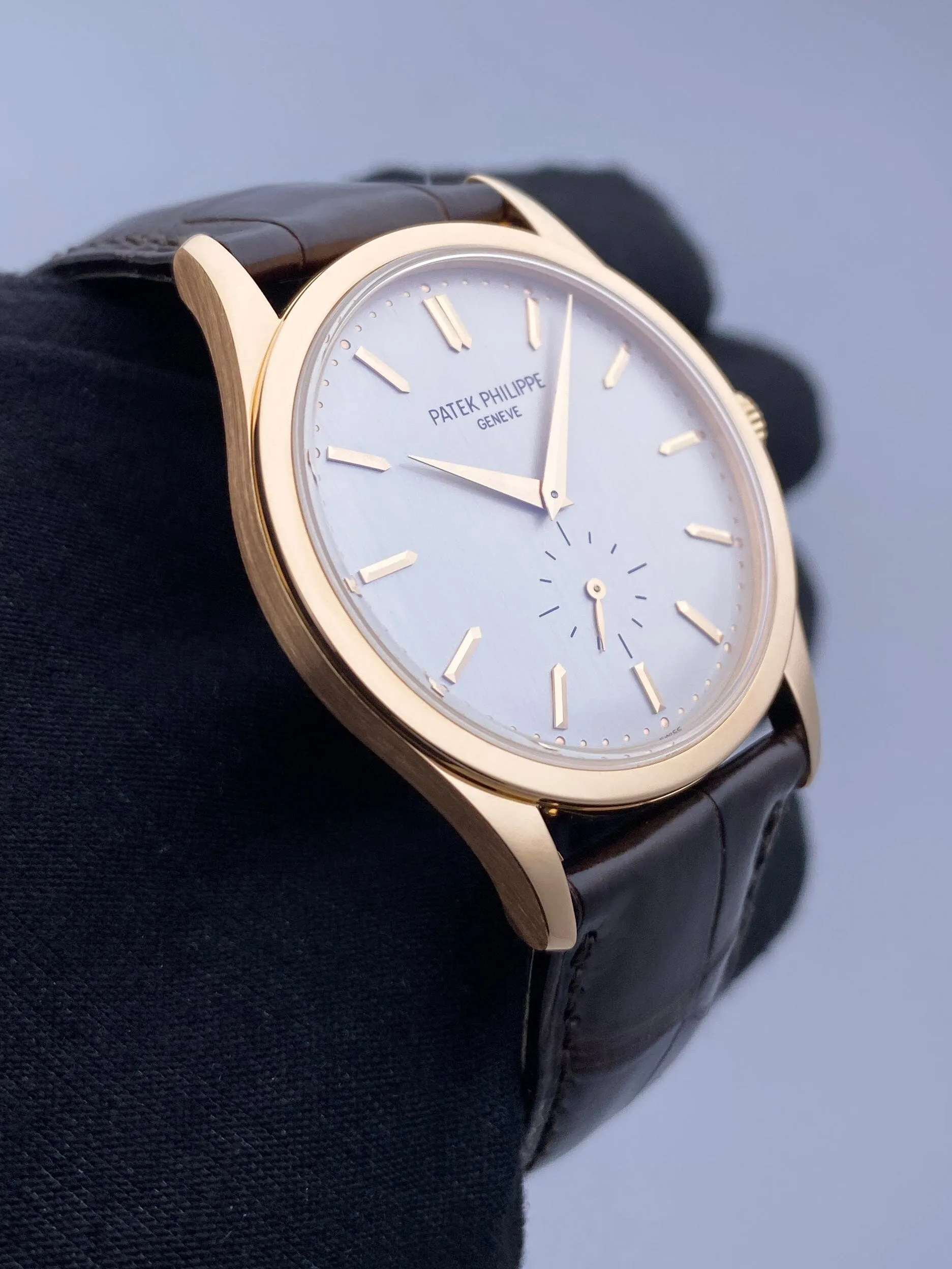 Patek Philippe Calatrava 5196R 18K Rose Gold Mens Watch Box Papers