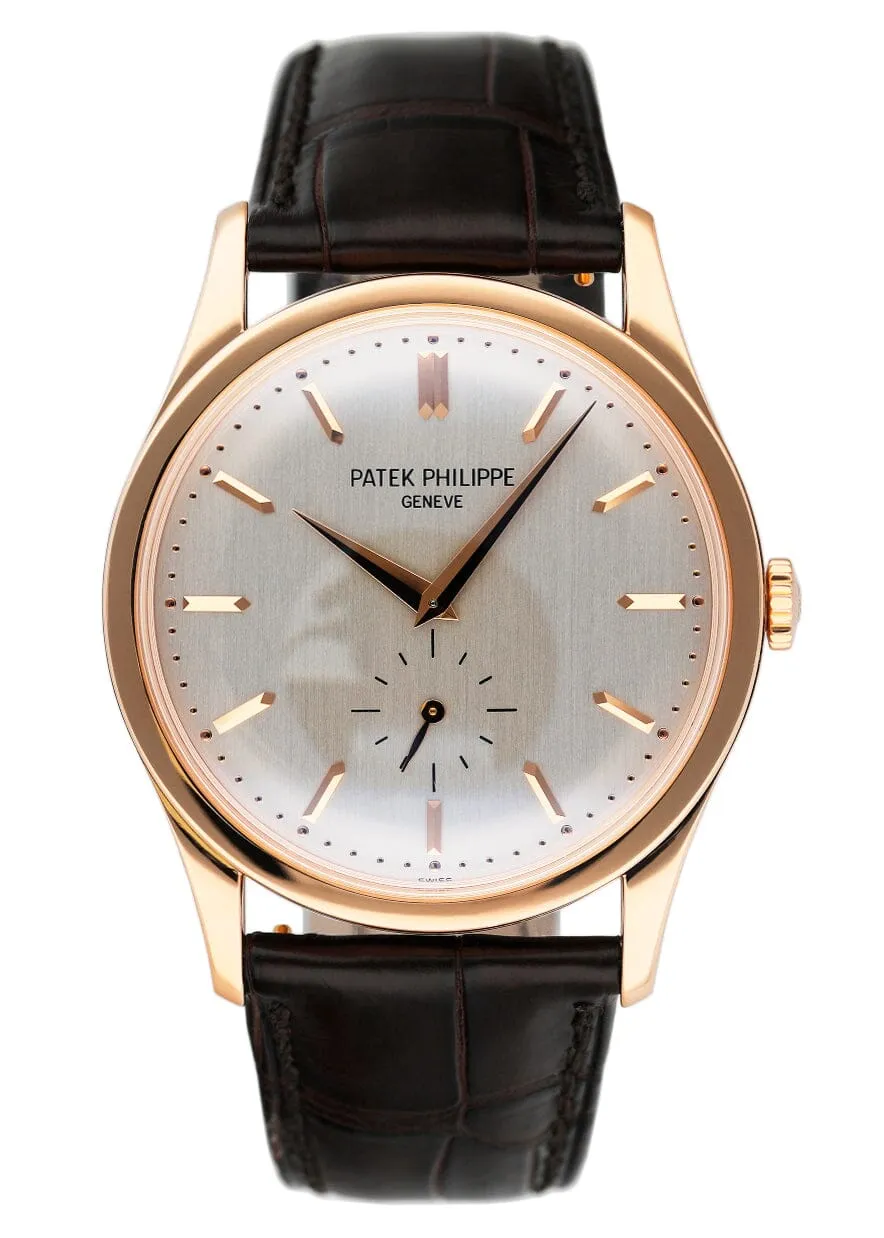 Patek Philippe Calatrava 5196R 18K Rose Gold Mens Watch Box Papers