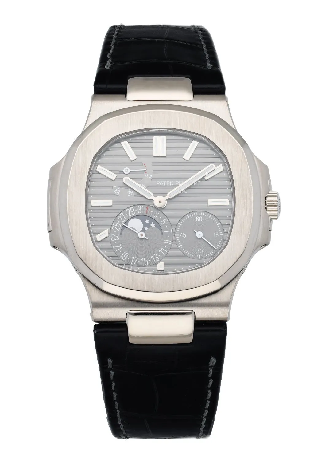 Patek Philippe Nautilus 5712G Moonphase 18K White Gold Men's Watch Box & Papers