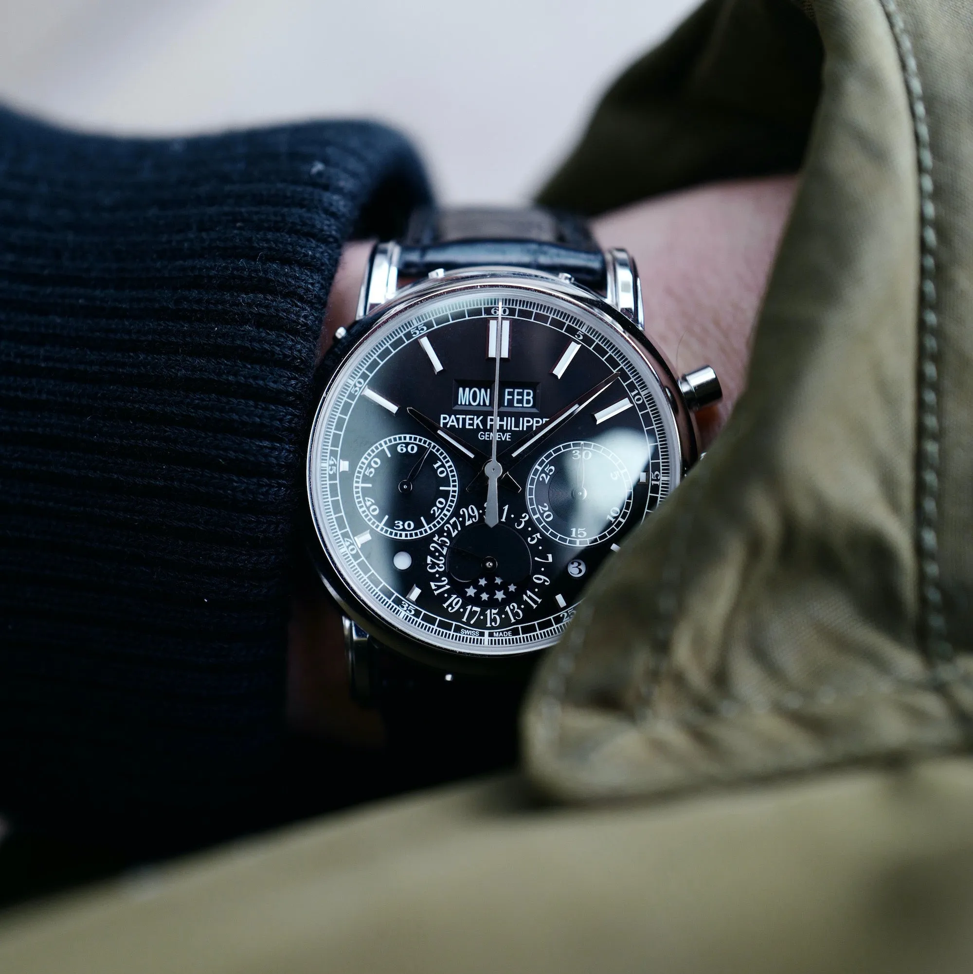 Patek Philippe Platinum Perpetual Split Seconds Chrono Watch Ref. 5204