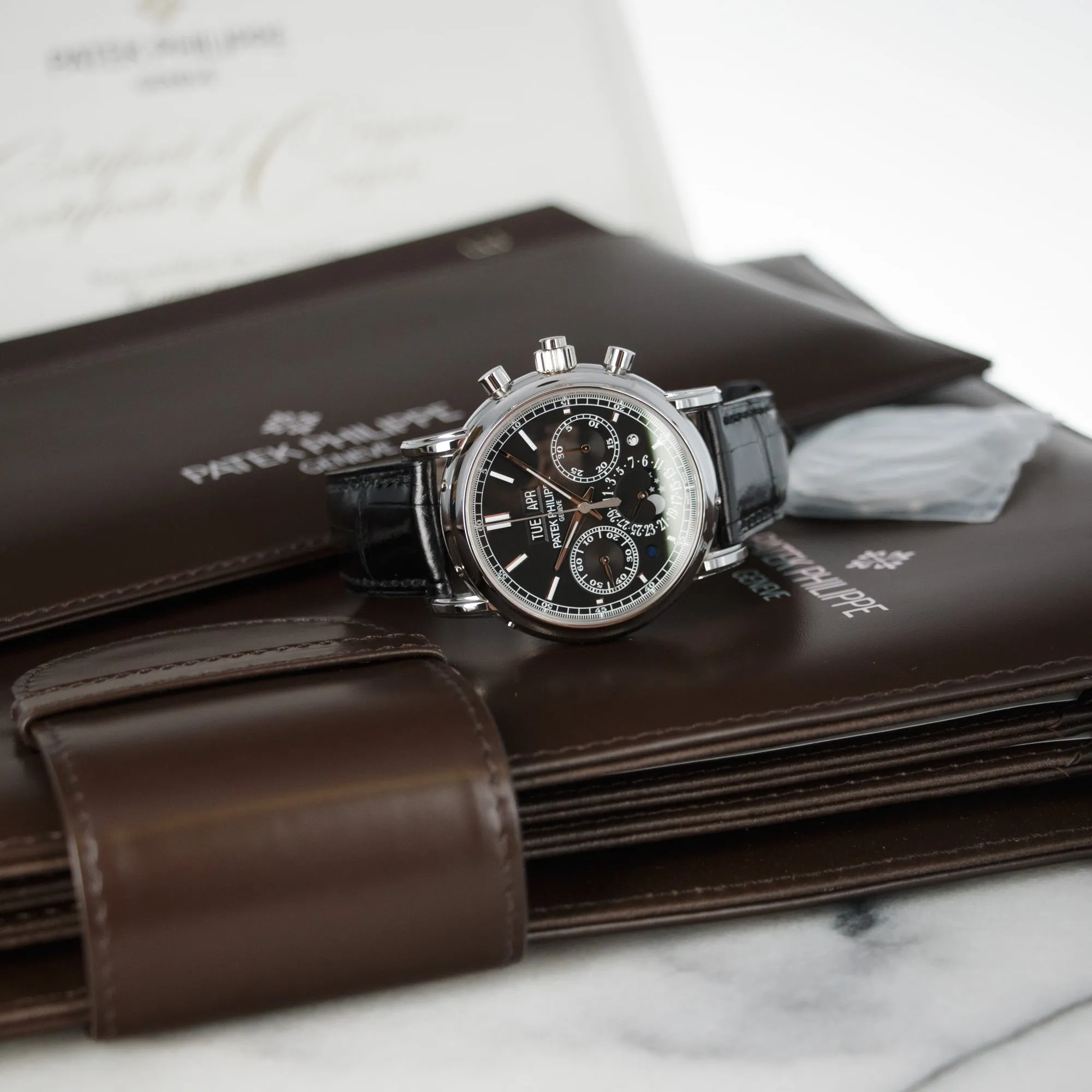 Patek Philippe Platinum Perpetual Split Seconds Chrono Watch Ref. 5204
