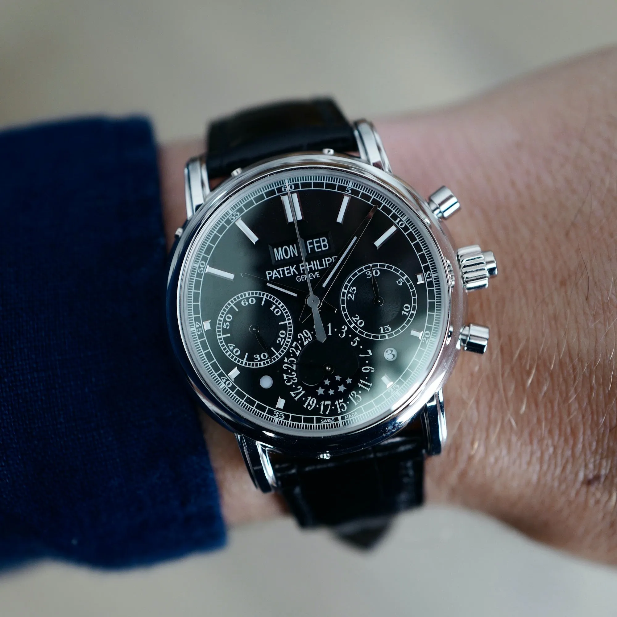 Patek Philippe Platinum Perpetual Split Seconds Chrono Watch Ref. 5204