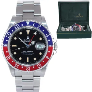 PATINA Rolex GMT-Master Tritium Pepsi Blue Red Steel 40mm Watch 16700 Box