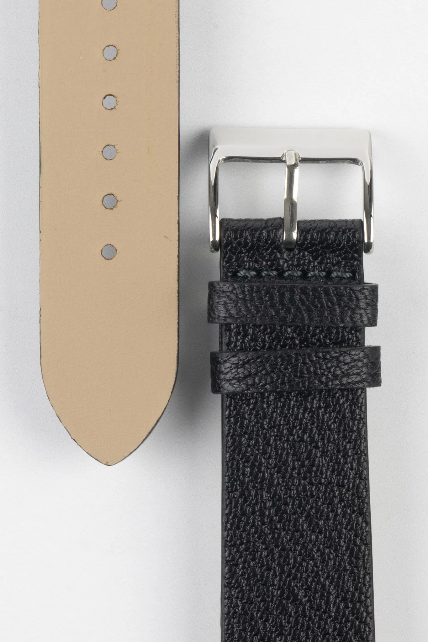 Pebro BILLY Genuine Goatskin Leather Watch Strap in BLACK
