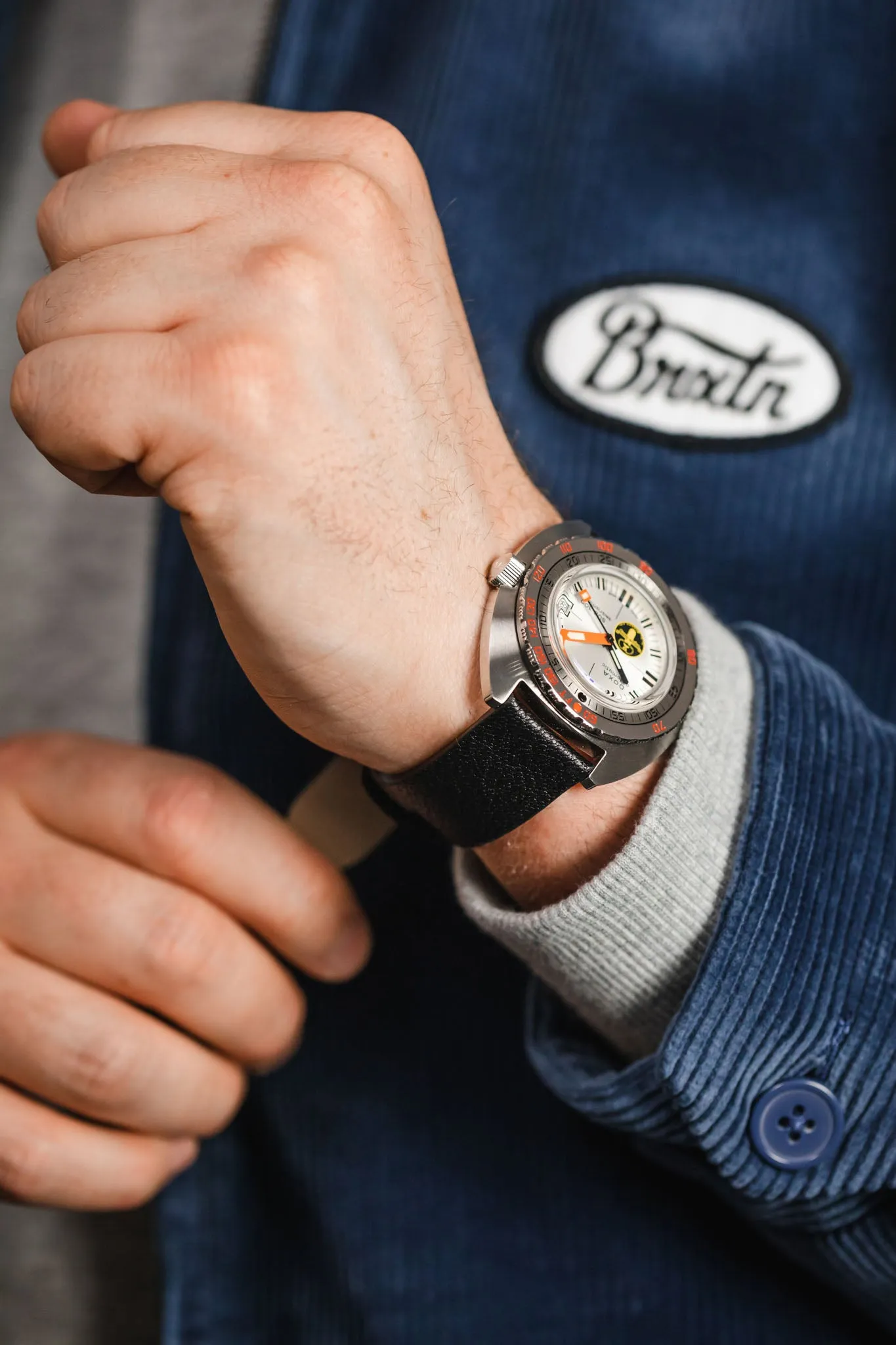 Pebro BILLY Genuine Goatskin Leather Watch Strap in BLACK