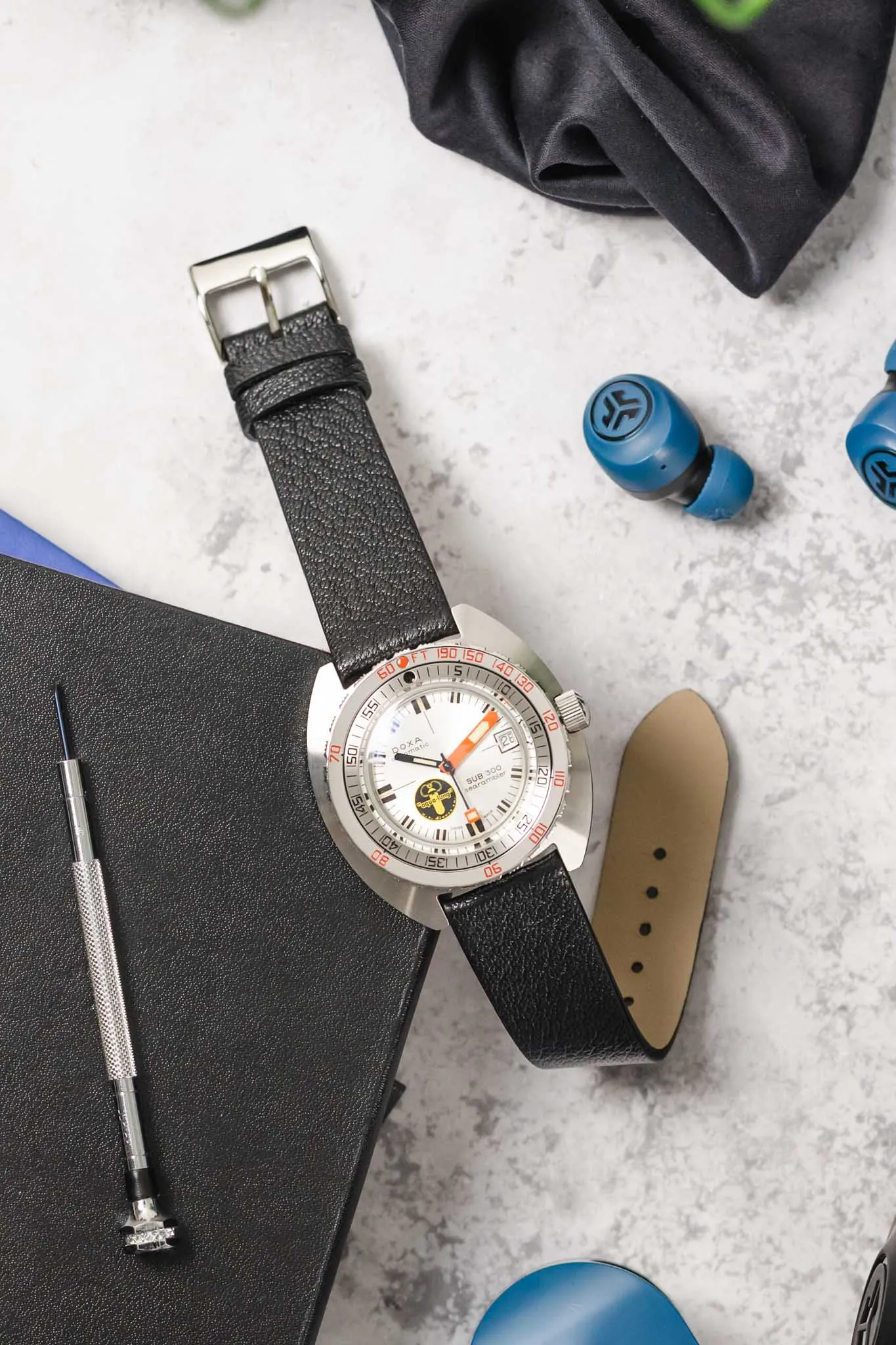 Pebro BILLY Genuine Goatskin Leather Watch Strap in BLACK