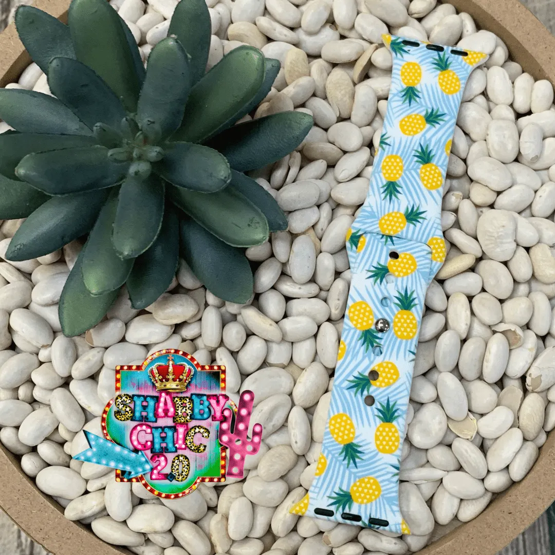 Pineapples and Fern Print Watchbands