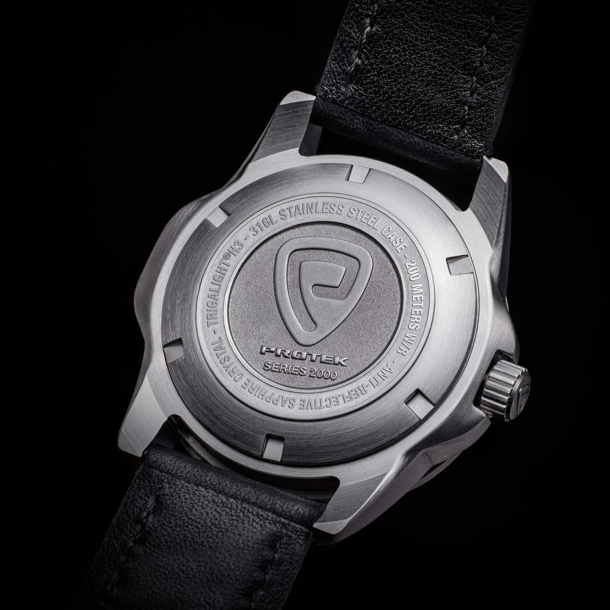 ProTek Steel Dive 2000 Series Tritium Black Silver