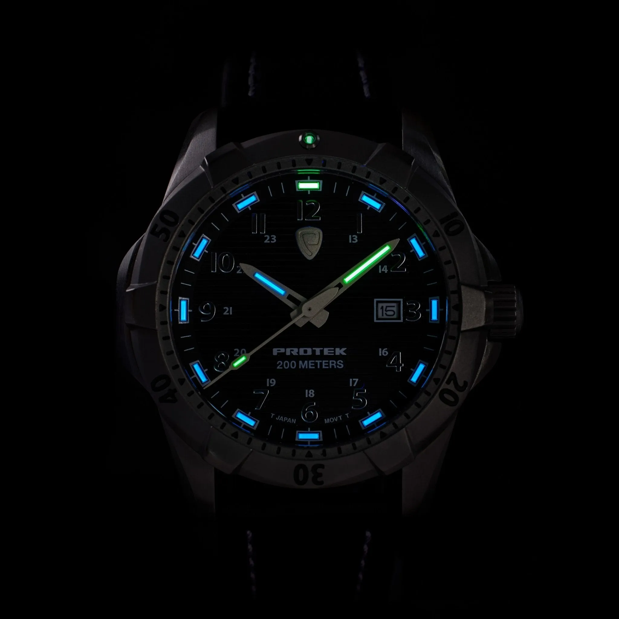 ProTek Steel Dive 2000 Series Tritium Black Silver