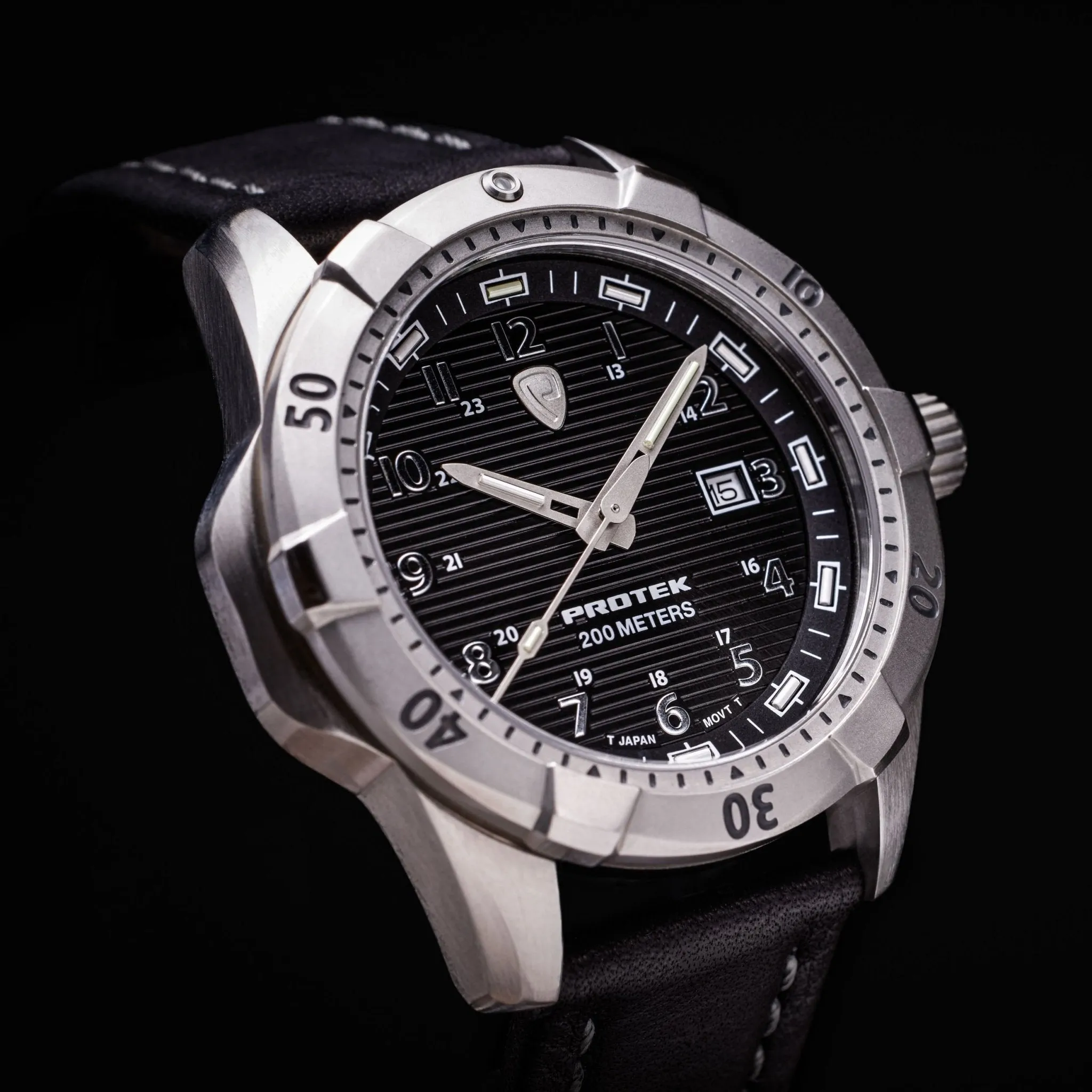 ProTek Steel Dive 2000 Series Tritium Black Silver
