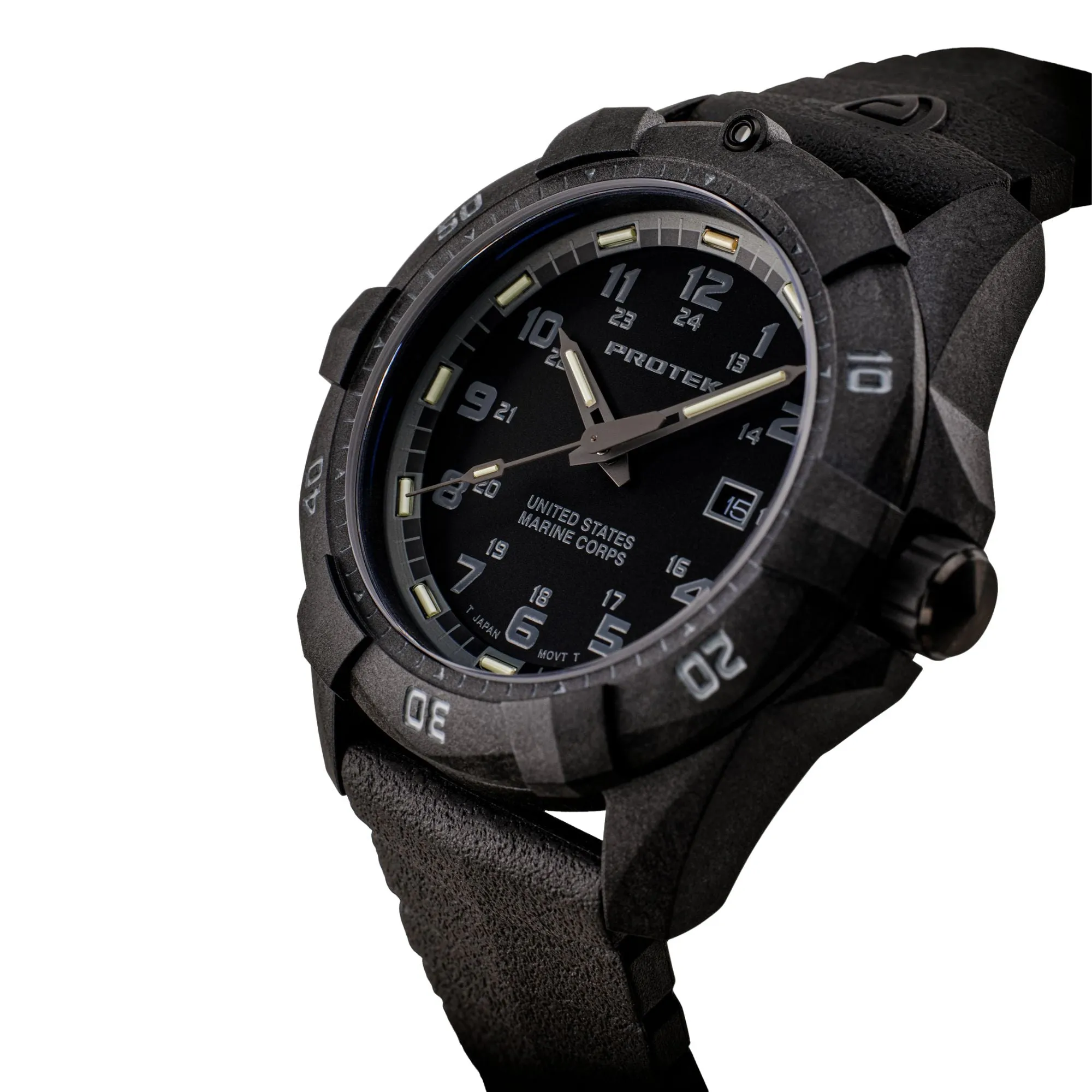 ProTek USMC Carbon Composite Dive Watch - Carbon/Blackout (Black Band)*