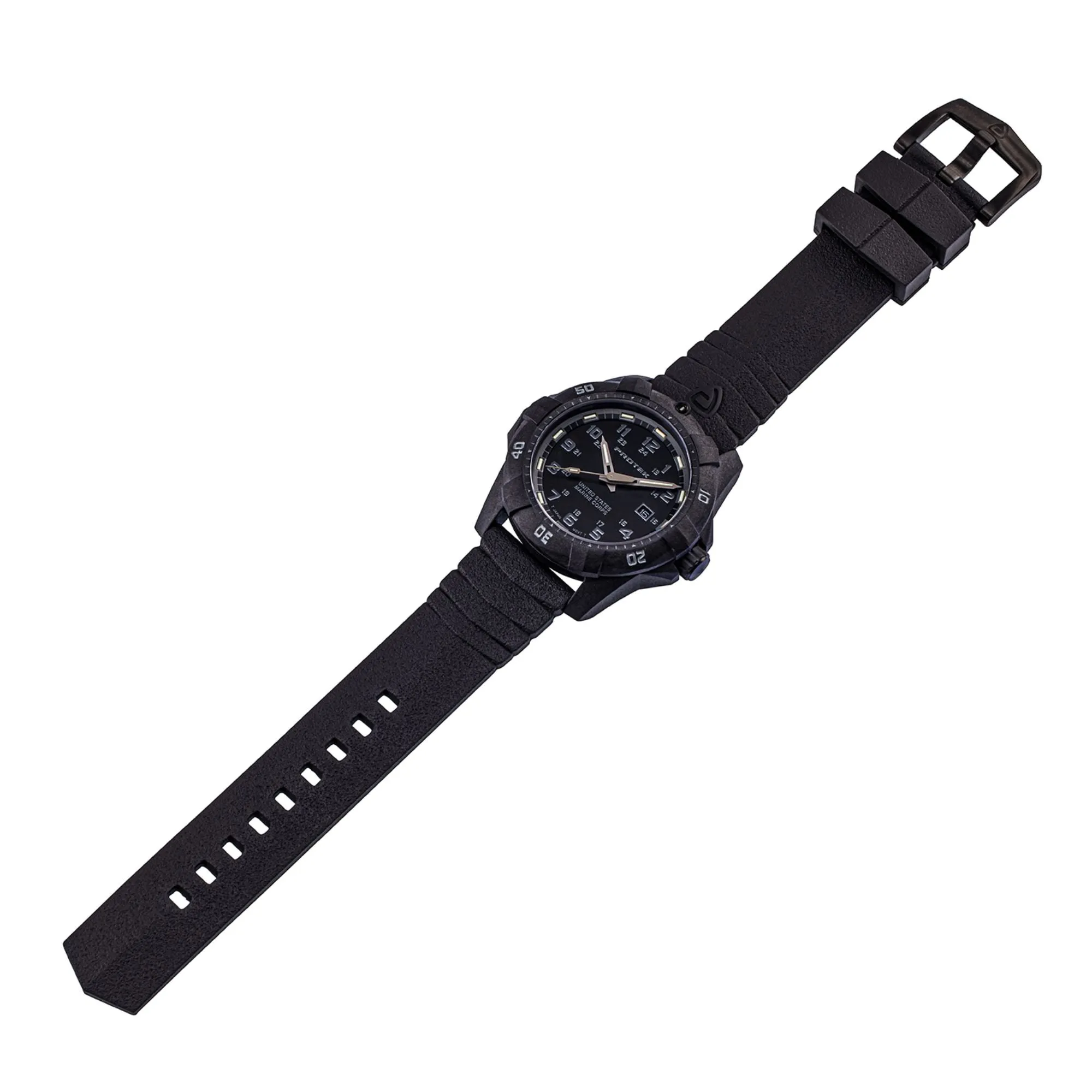 ProTek USMC Carbon Composite Dive Watch - Carbon/Blackout (Black Band)*