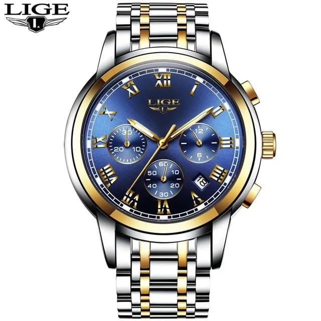 Quartz Stainless Steel 2 Tone Men's Casual Watch