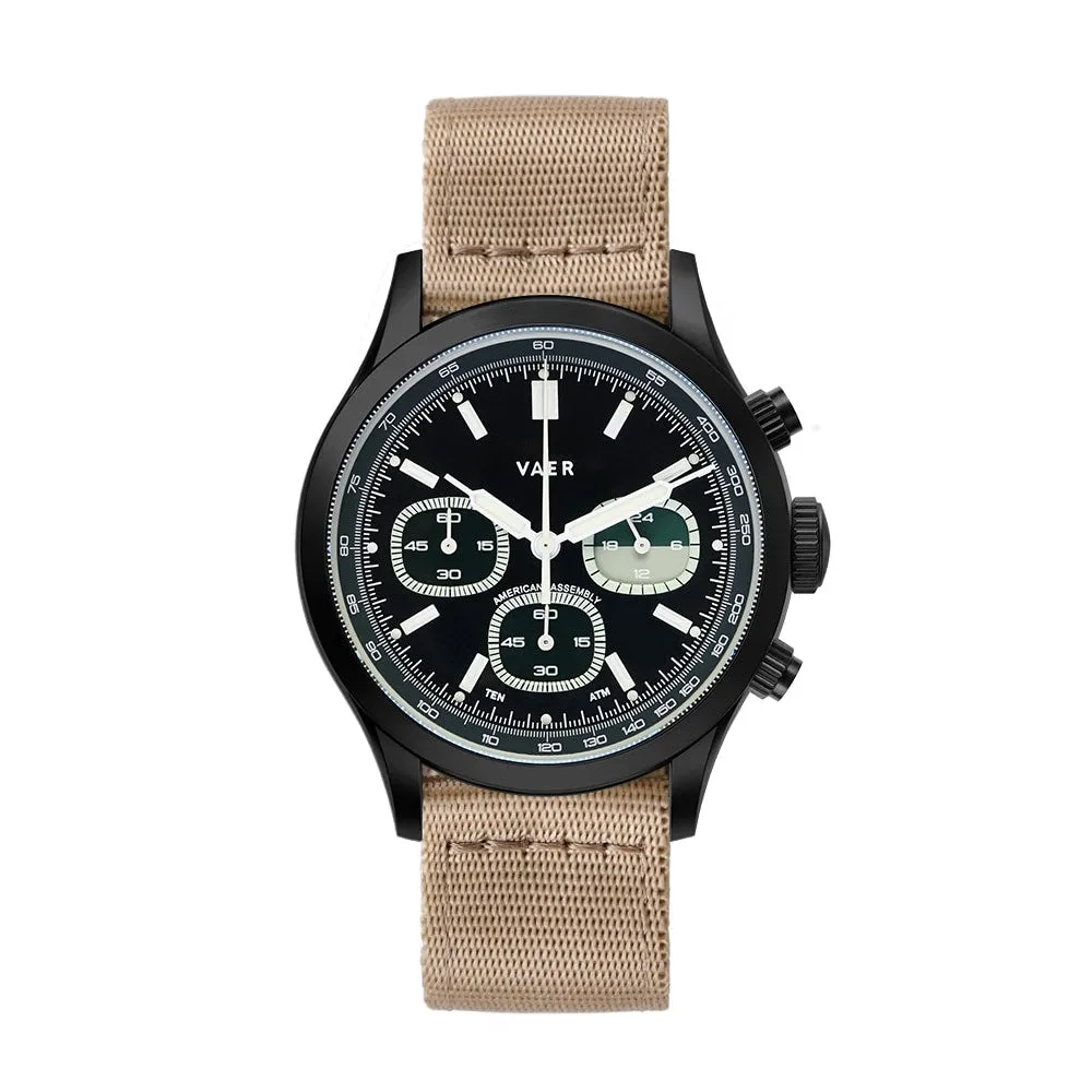 R1 Tactical Chronograph - 40mm / Quick Release Khaki Strap