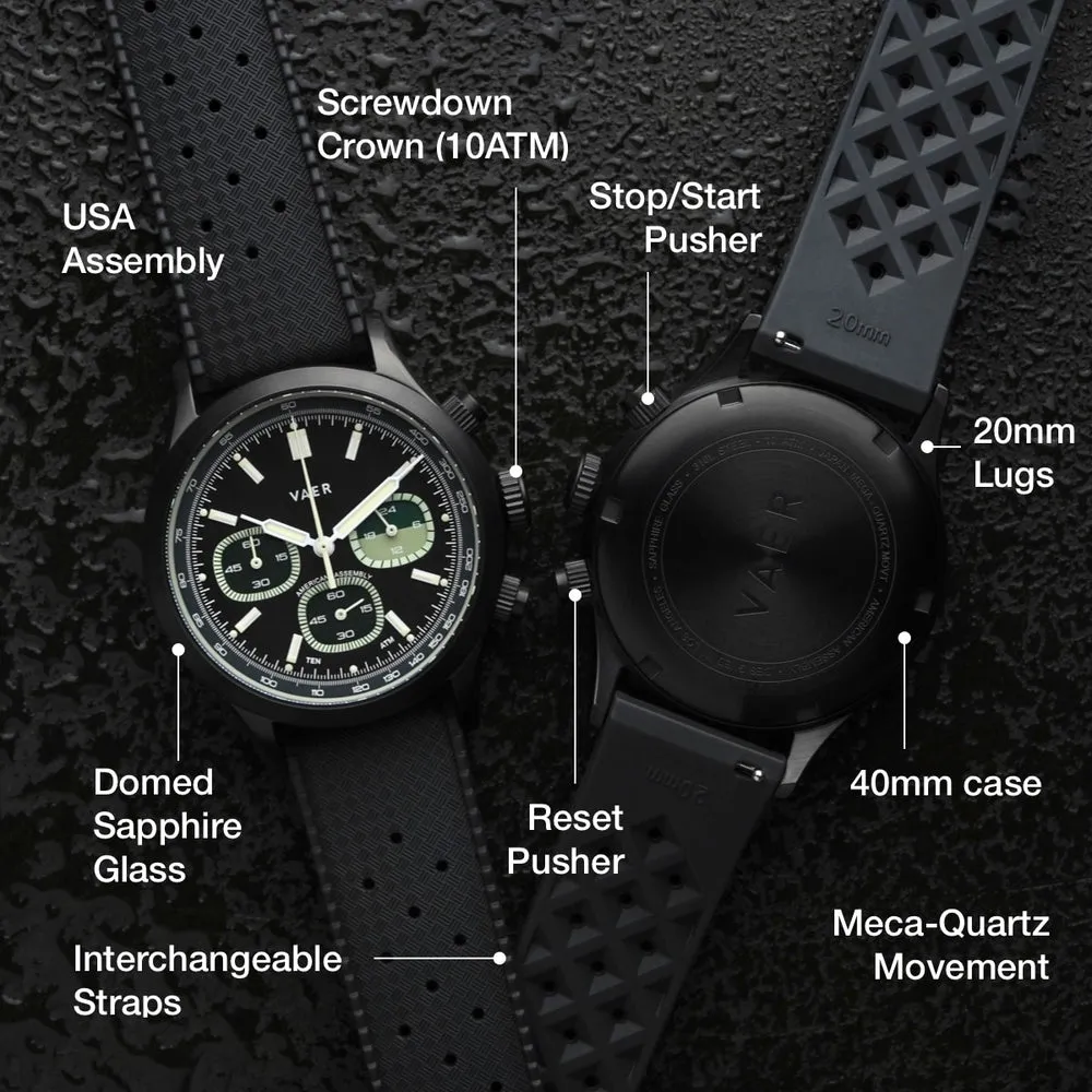 R1 Tactical Chronograph - 40mm / Quick Release Khaki Strap