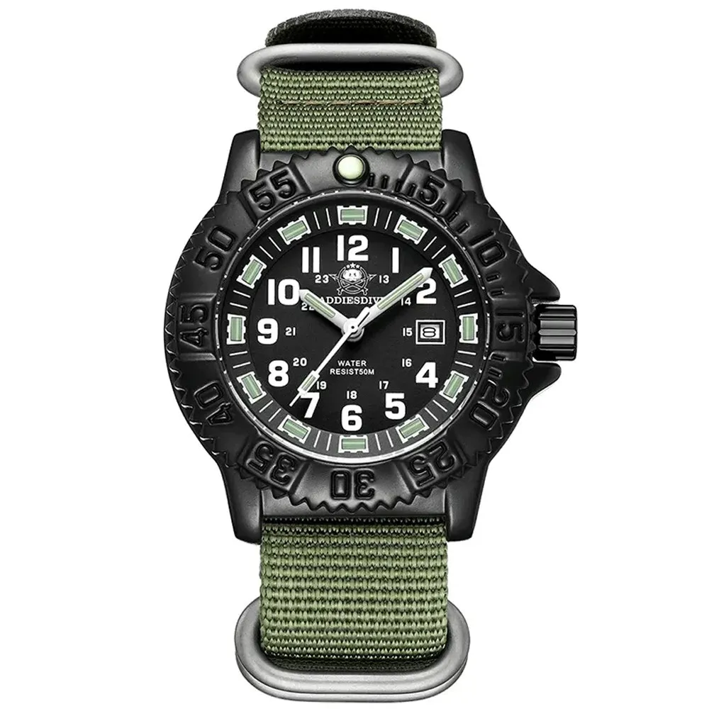 RECON GS2U Tactical Rotatable Bezel Watch with NATO Band