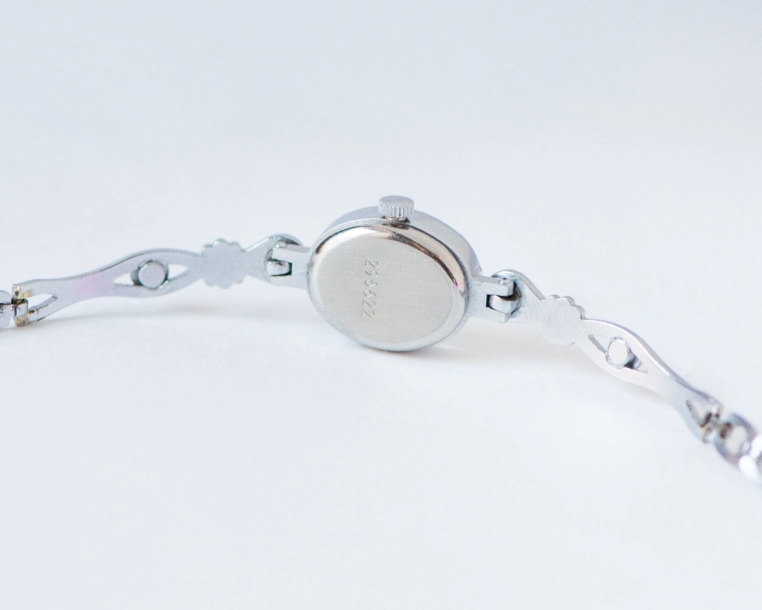 Red women cocktail watch Seagull, silver shade evening watch bracelet, oval dial lady watch small gift posh women watch floral jewelry lady