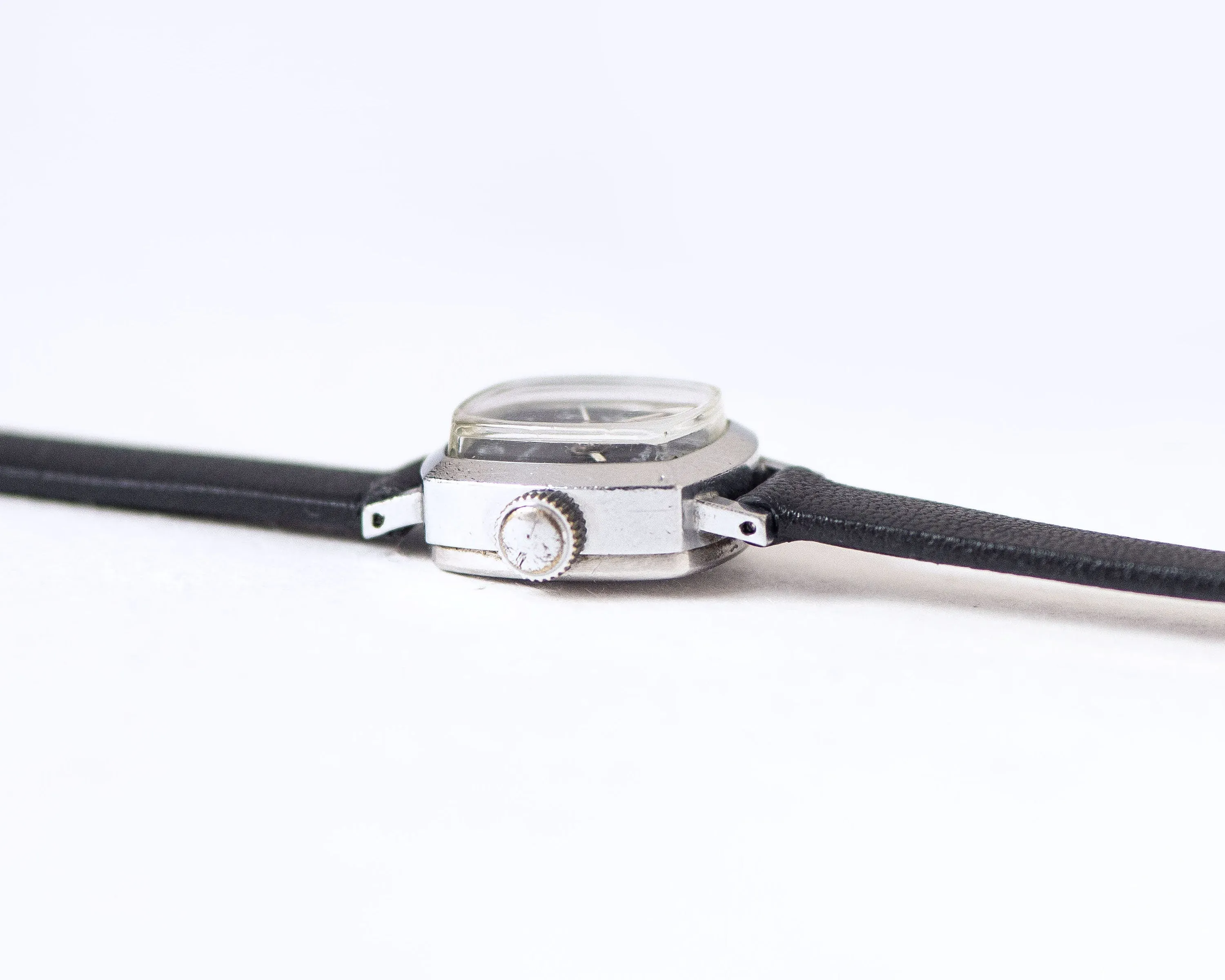 Retro women watch Dawn black dial gift jewelry, silver shade women wristwatch, square wristwatch feminine accessory new premium leather band
