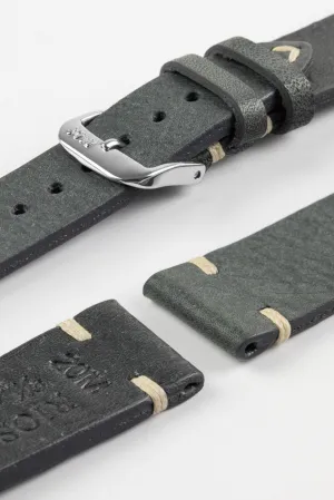 RIOS1931 BEDFORD Genuine Vintage Leather Watch Strap in STONE GREY