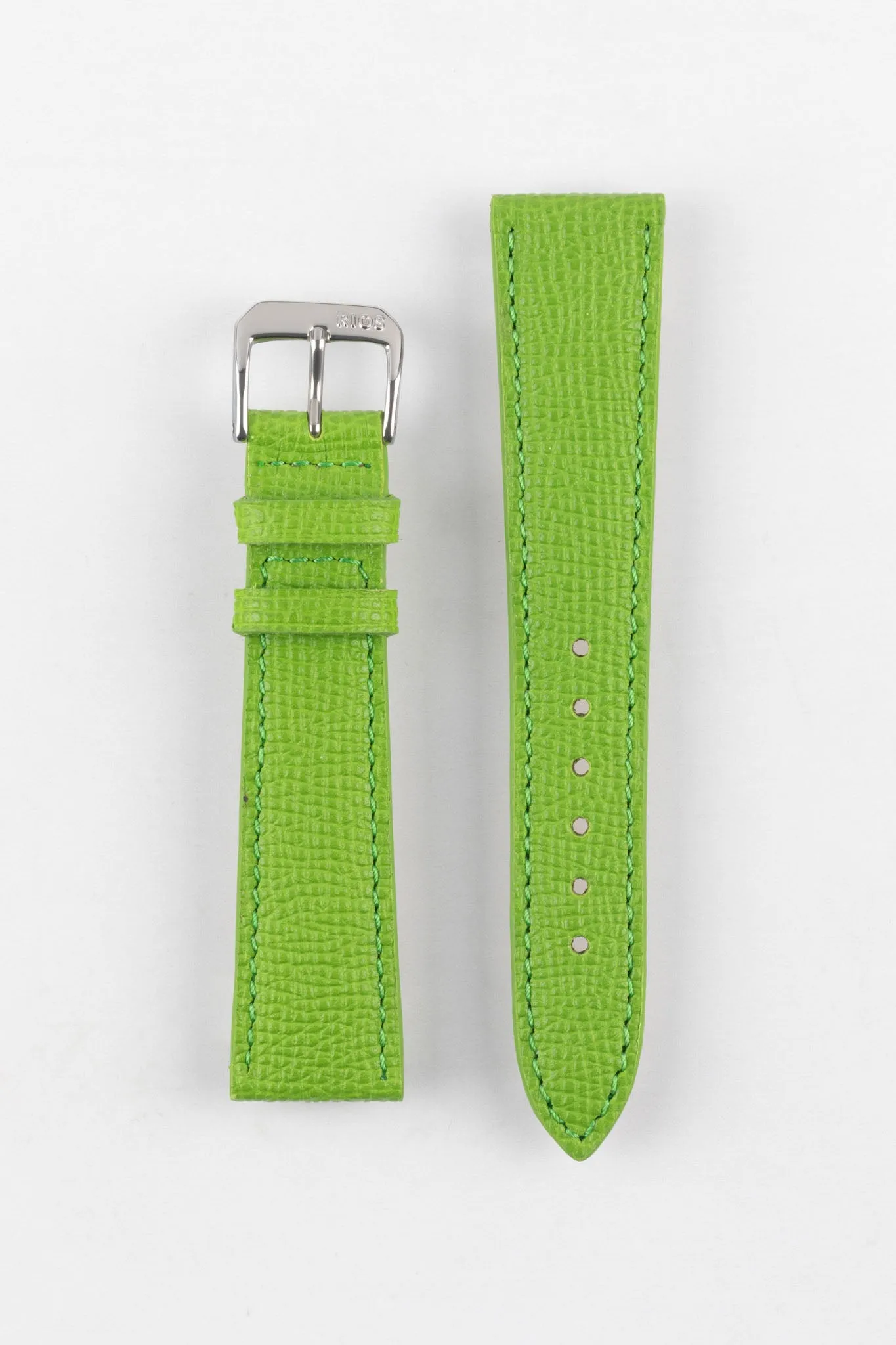 RIOS1931 FRENCH Leather Watch Strap in APPLE GREEN