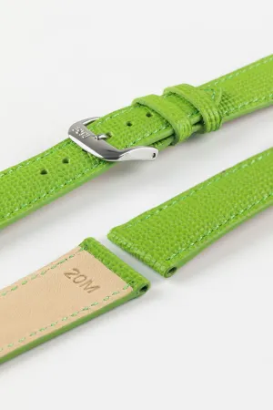 RIOS1931 FRENCH Leather Watch Strap in APPLE GREEN