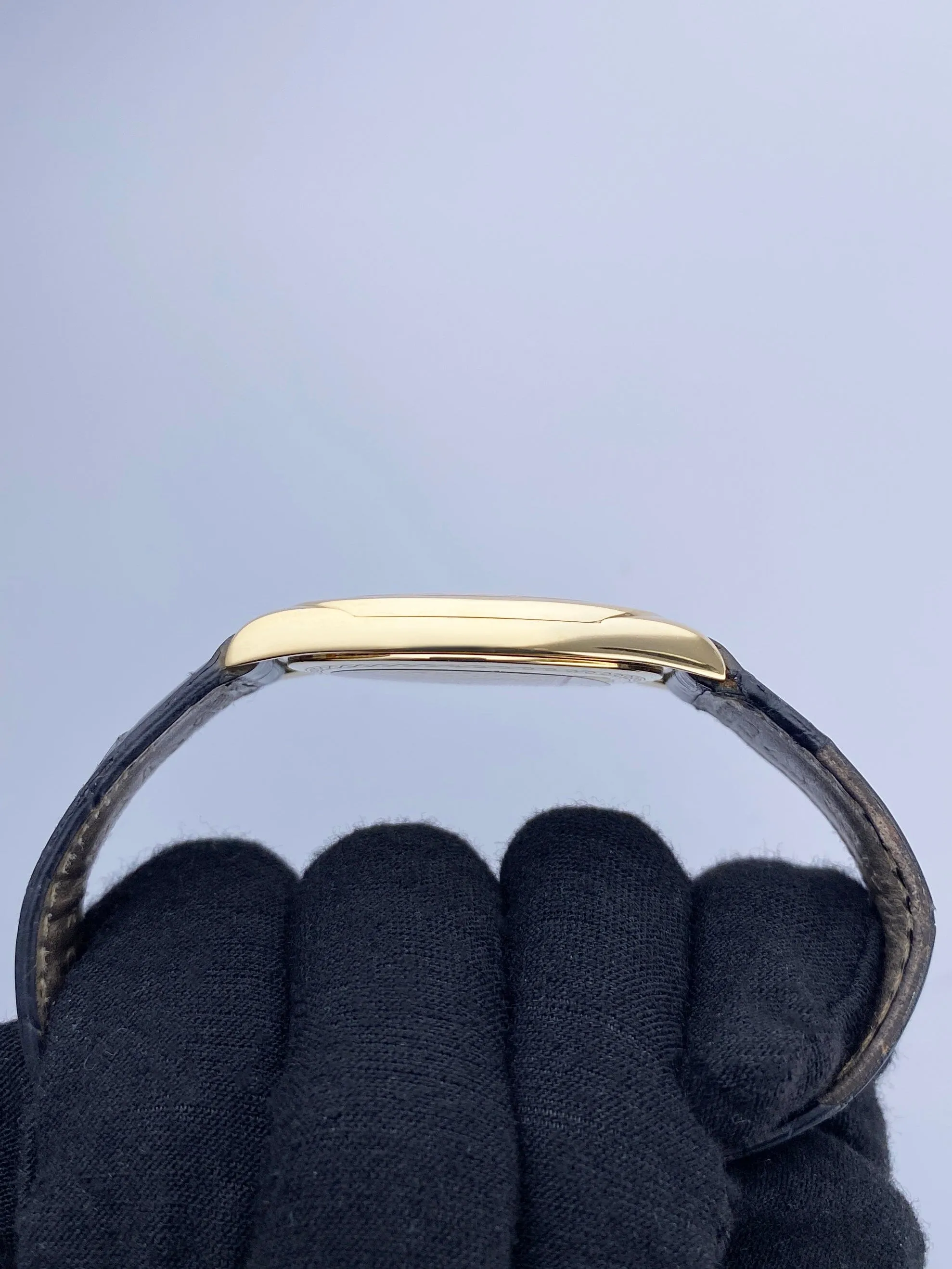 Rolex Cellini Danaos 4233/8 Black Dial 18K Yellow Gold Mens Watch Box Papers