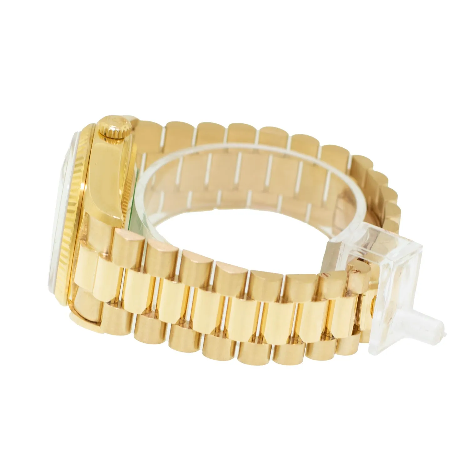 Rolex Day-Date 36mm Yellow Gold Champagne Roman Dial Fluted Bezel 18038