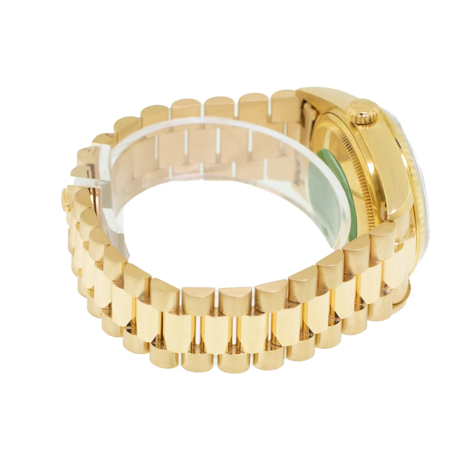 Rolex Day-Date 36mm Yellow Gold Champagne Roman Dial Fluted Bezel 18038