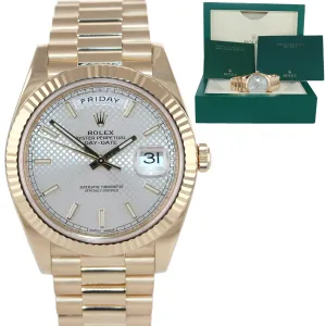 Rolex Day-Date 40 President 228238 Silver Stick Motif Gold Watch Box