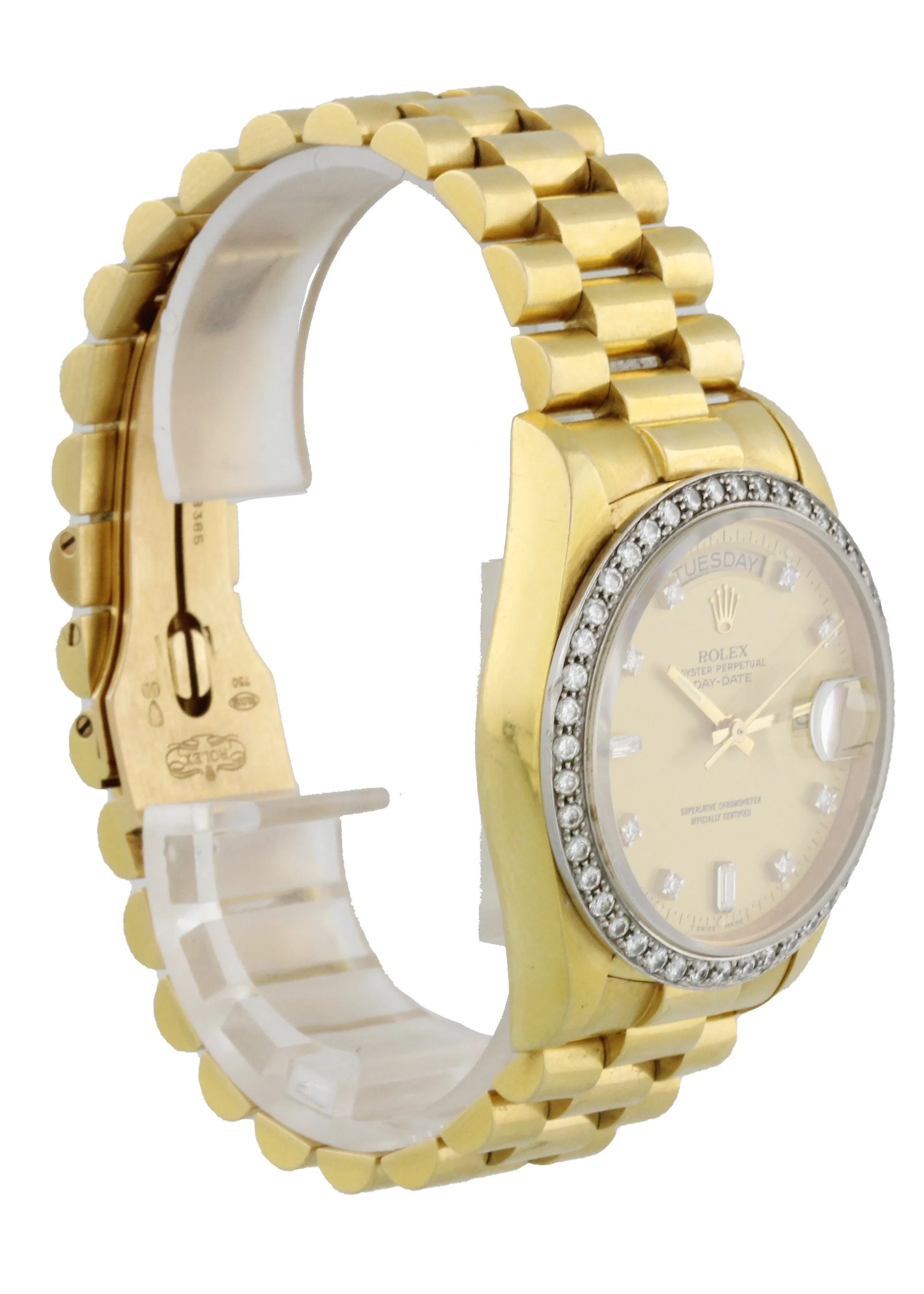 Rolex Day-Date President 18048 Diamond Dial and Bezel Mens Watch