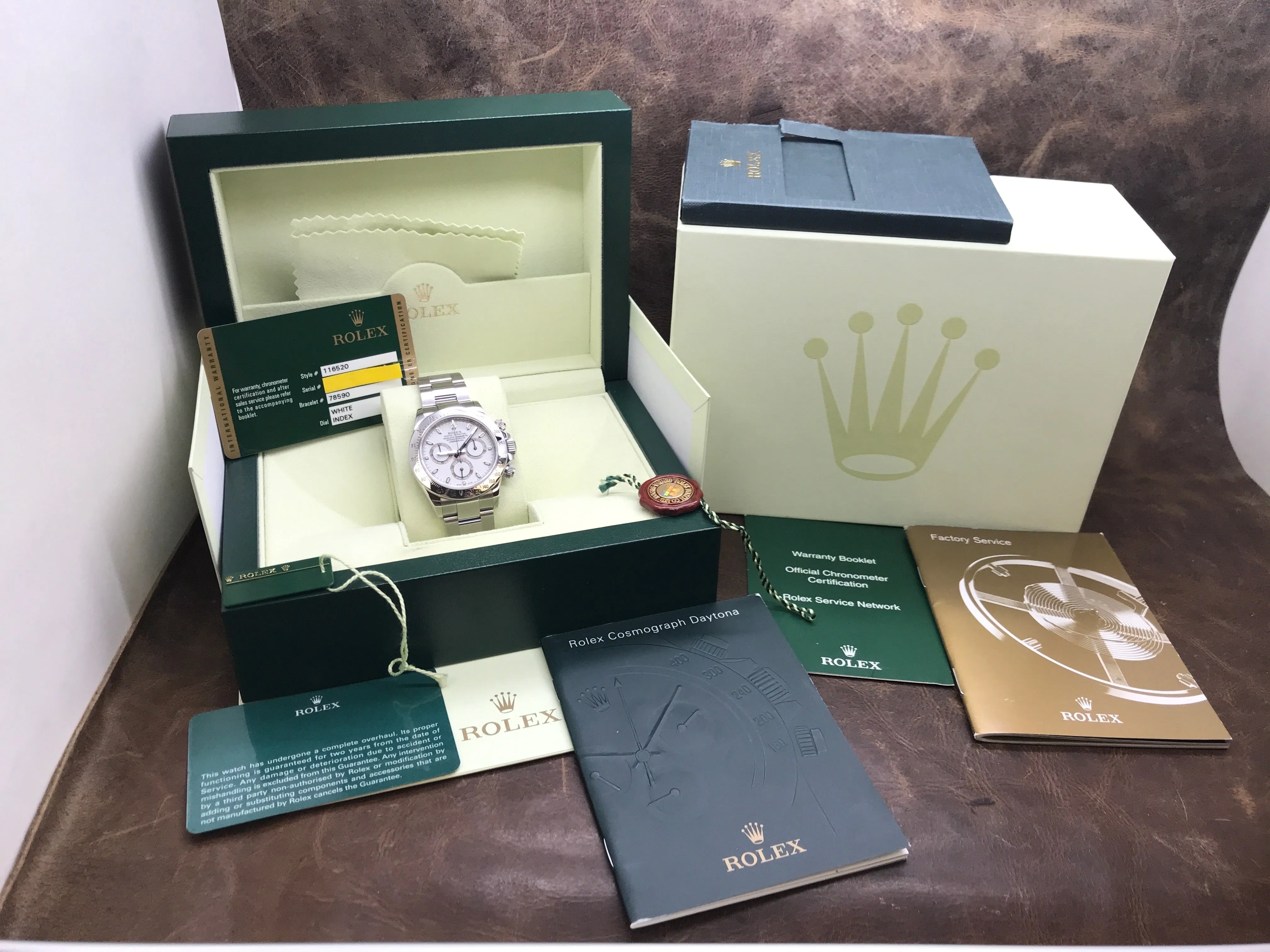 Rolex Daytona FULL Set B&P 116520 White APH Dial Automatic Men's Watch