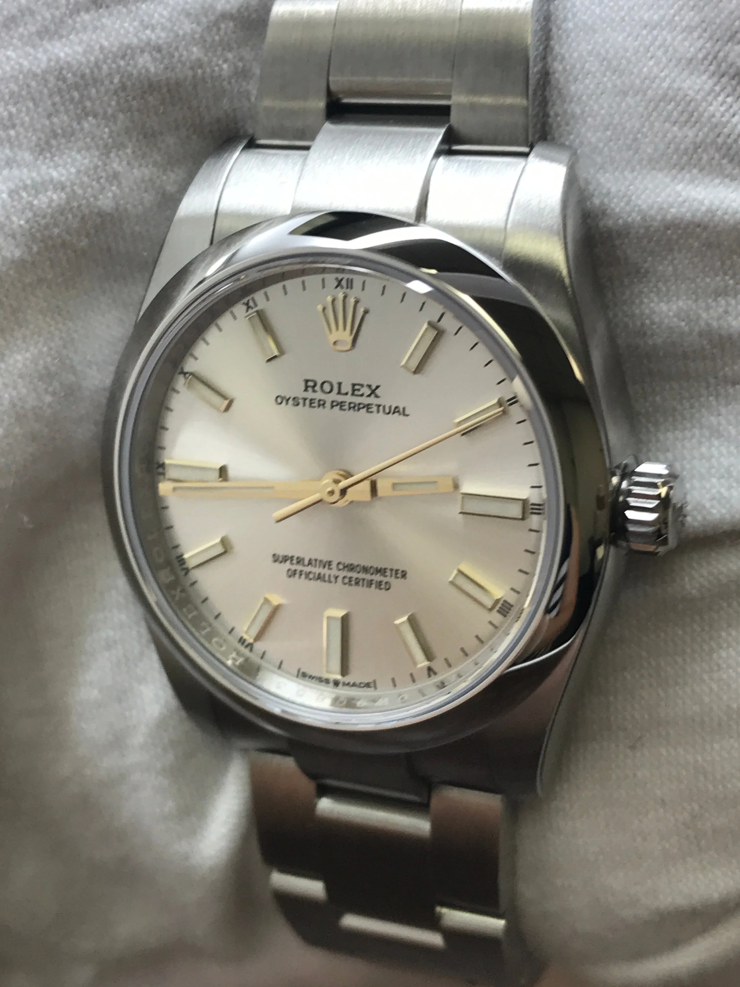 Rolex Oyster Perpetual 34mm 124200 Silver Dial Automatic Watch