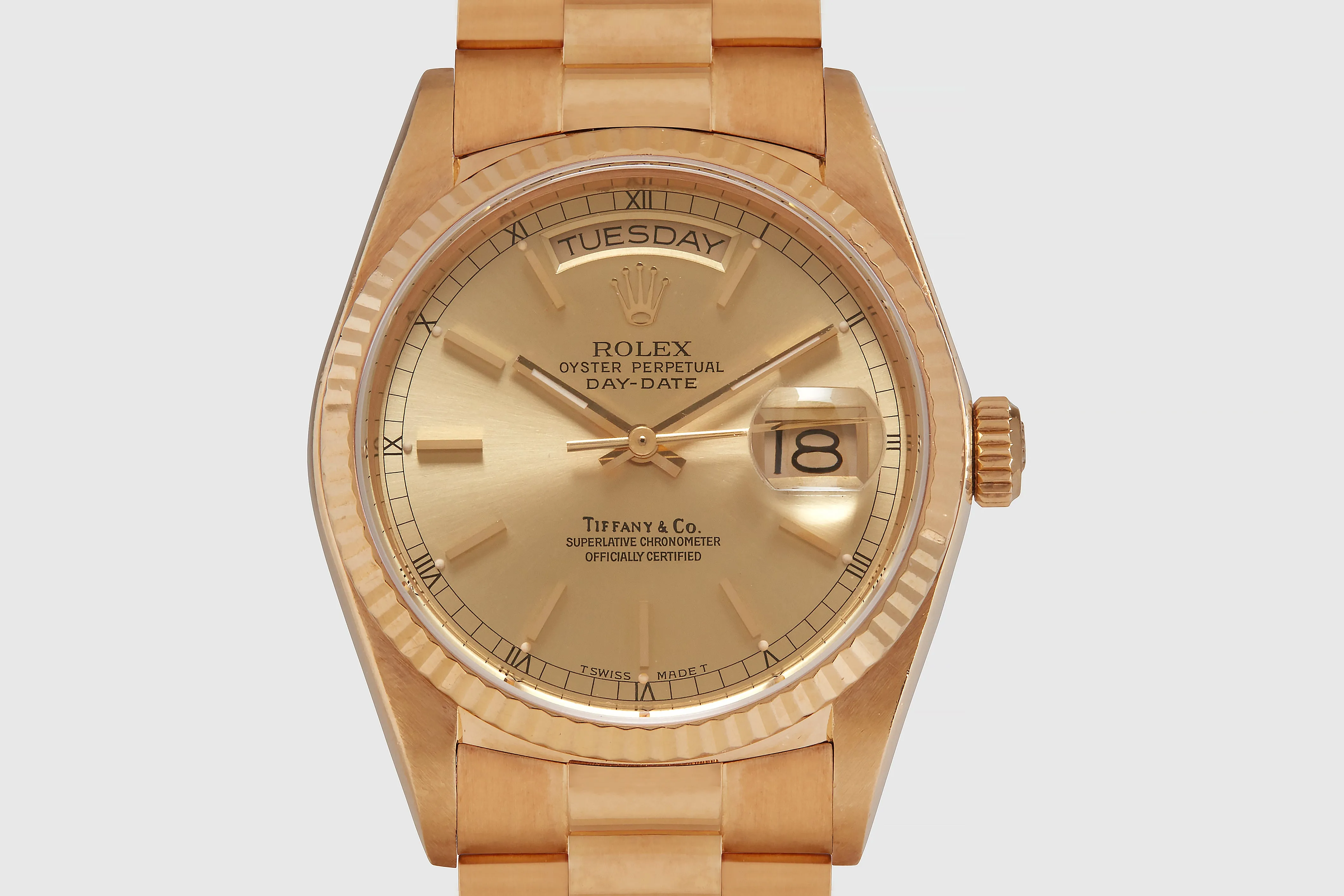 Rolex Oyster Perpetual Day Date "President" Tiffany & Co. Dial 1986