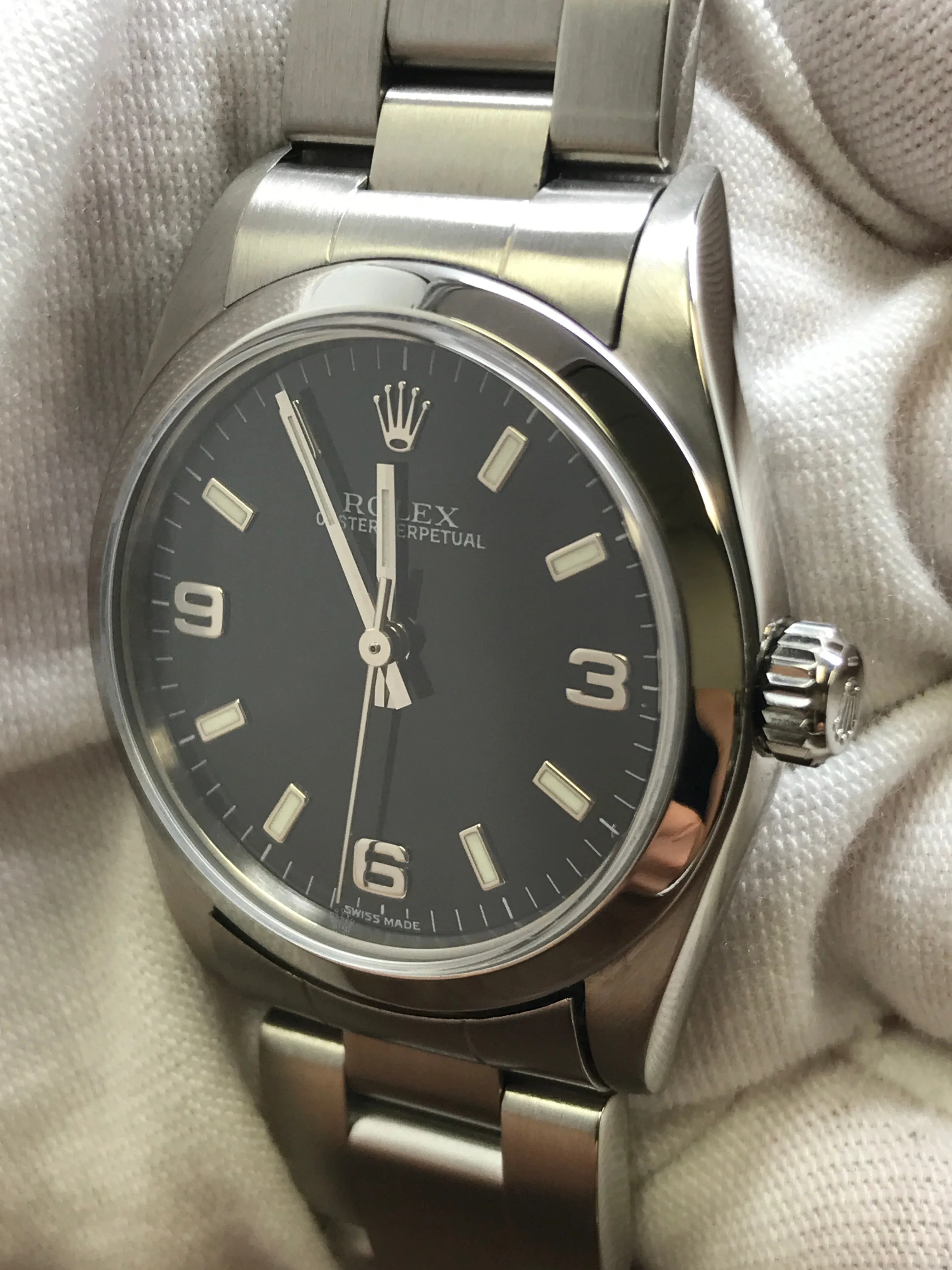 Rolex Oyster Perpetual Midsize 31mm 77080 Black Dial Automatic Women's Watch