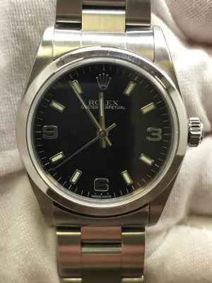 Rolex Oyster Perpetual Midsize 31mm 77080 Black Dial Automatic Women's Watch