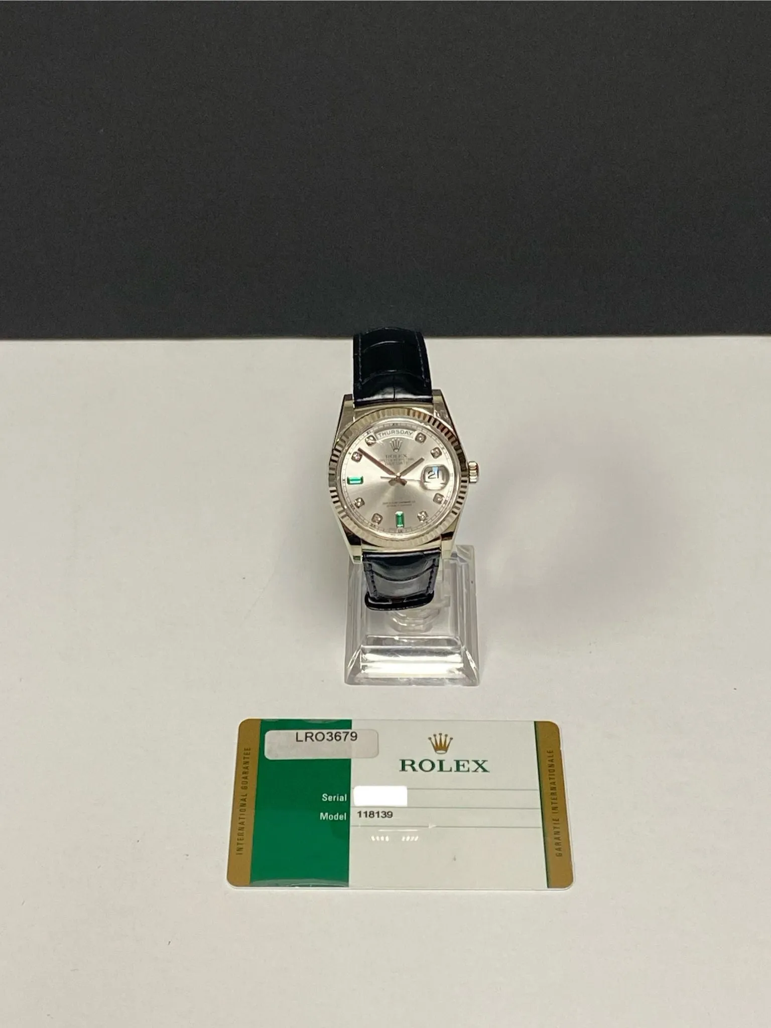 Rolex President Day Date 36mm 118139 Silver Diamond Dial Automatic Men's Watch