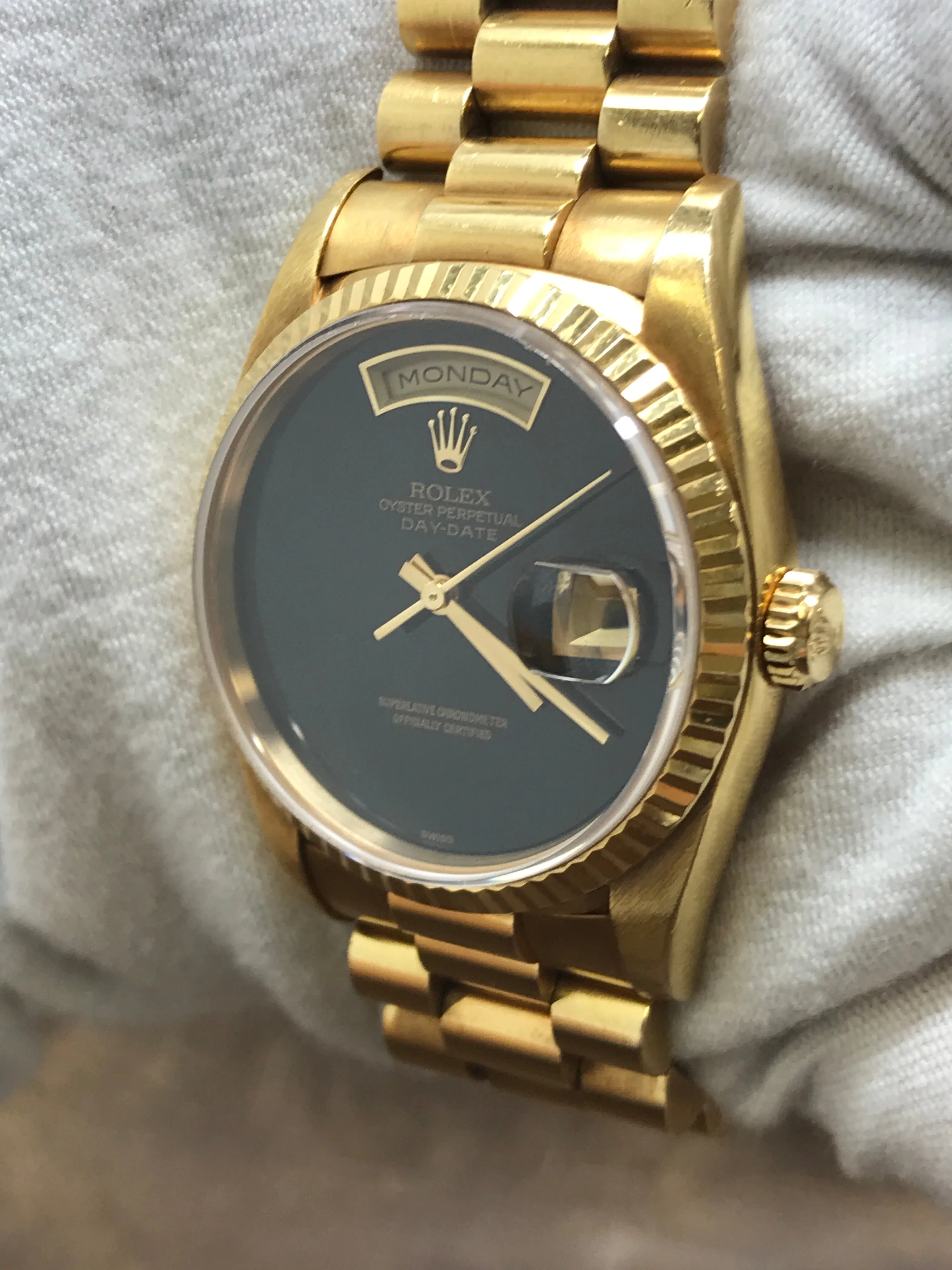 Rolex President Day Date 36mm 18238 factory Black Onyx Dial Automatic Men's Watch