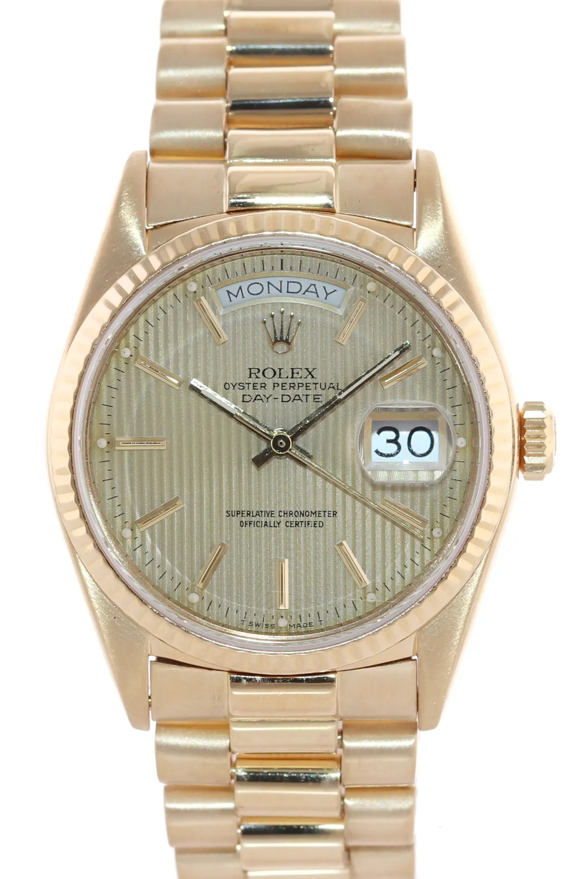 Rolex President Day Date Champagne Tapestry 18038 Quick Yellow Gold Watch Box