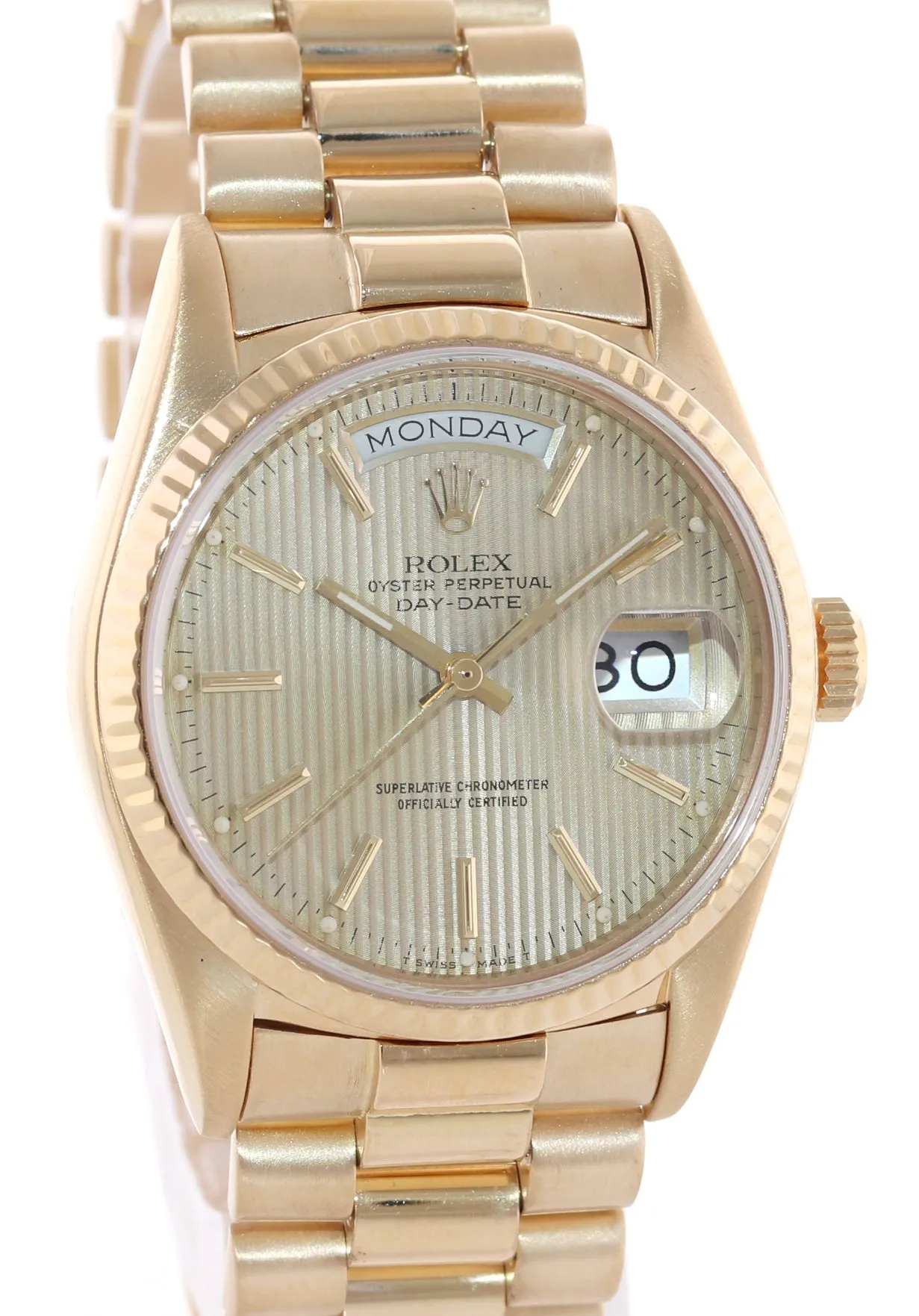 Rolex President Day Date Champagne Tapestry 18038 Quick Yellow Gold Watch Box