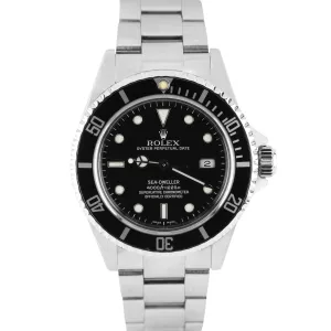 Rolex Sea-Dweller PAPERS Stainless Steel Black 40mm Automatic 16600 Watch BOX