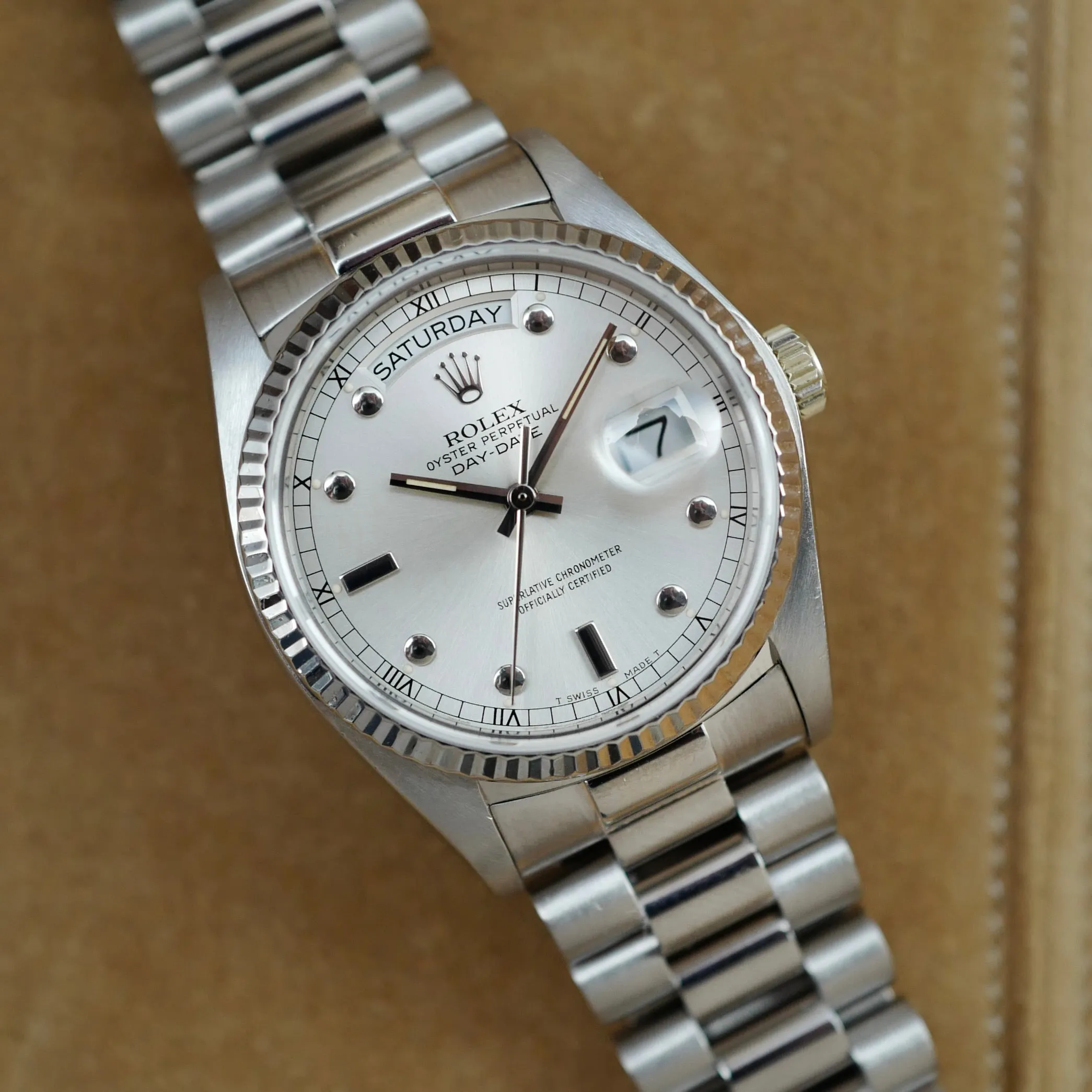 Rolex White Gold Day-Date Ref. 18039 with Pinball Dial (New Arrival)