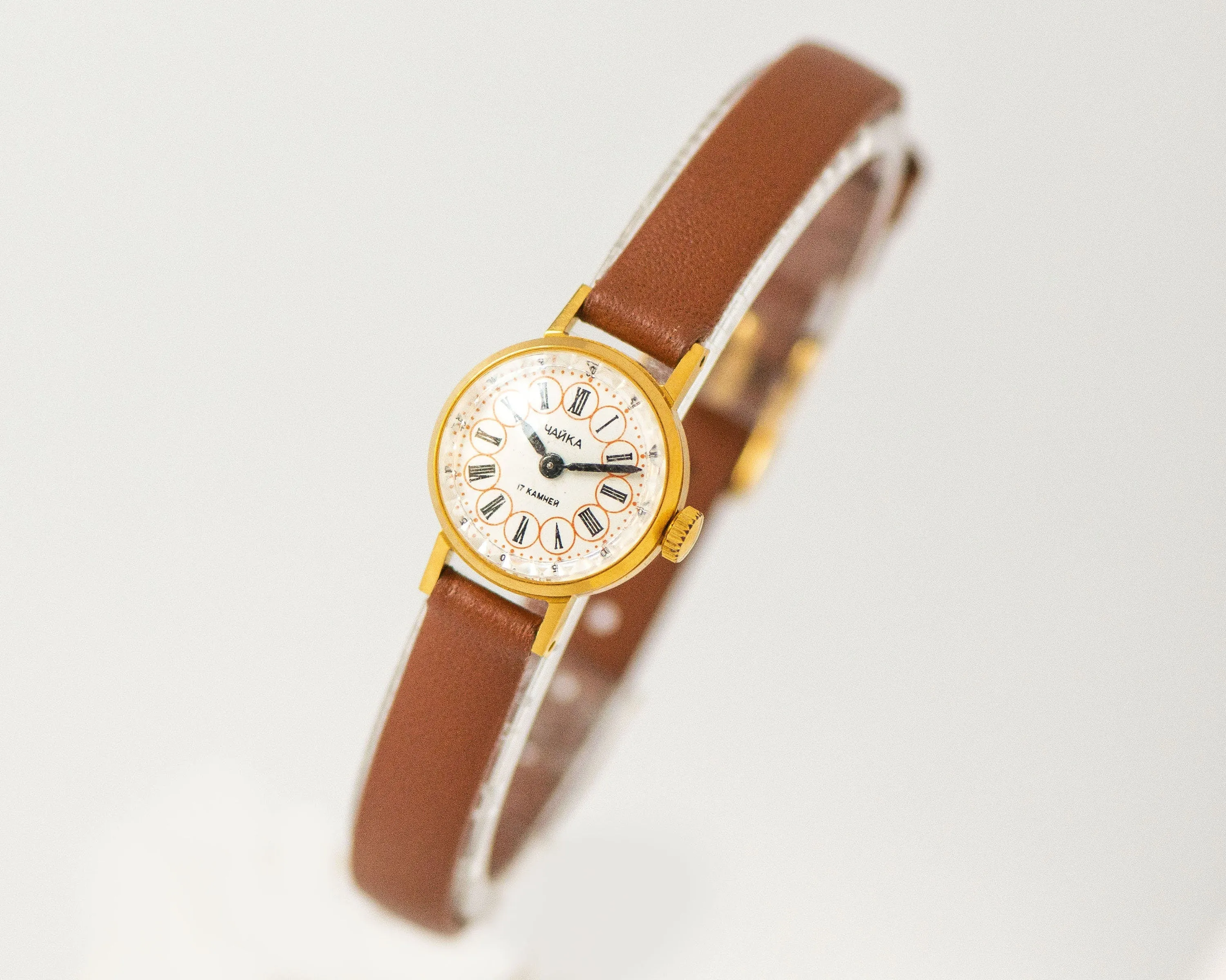 Roman numerals dial women watch micro size Seagull, gold plated lady watch jewelry vintage, watch classic lady gift new premium leather band