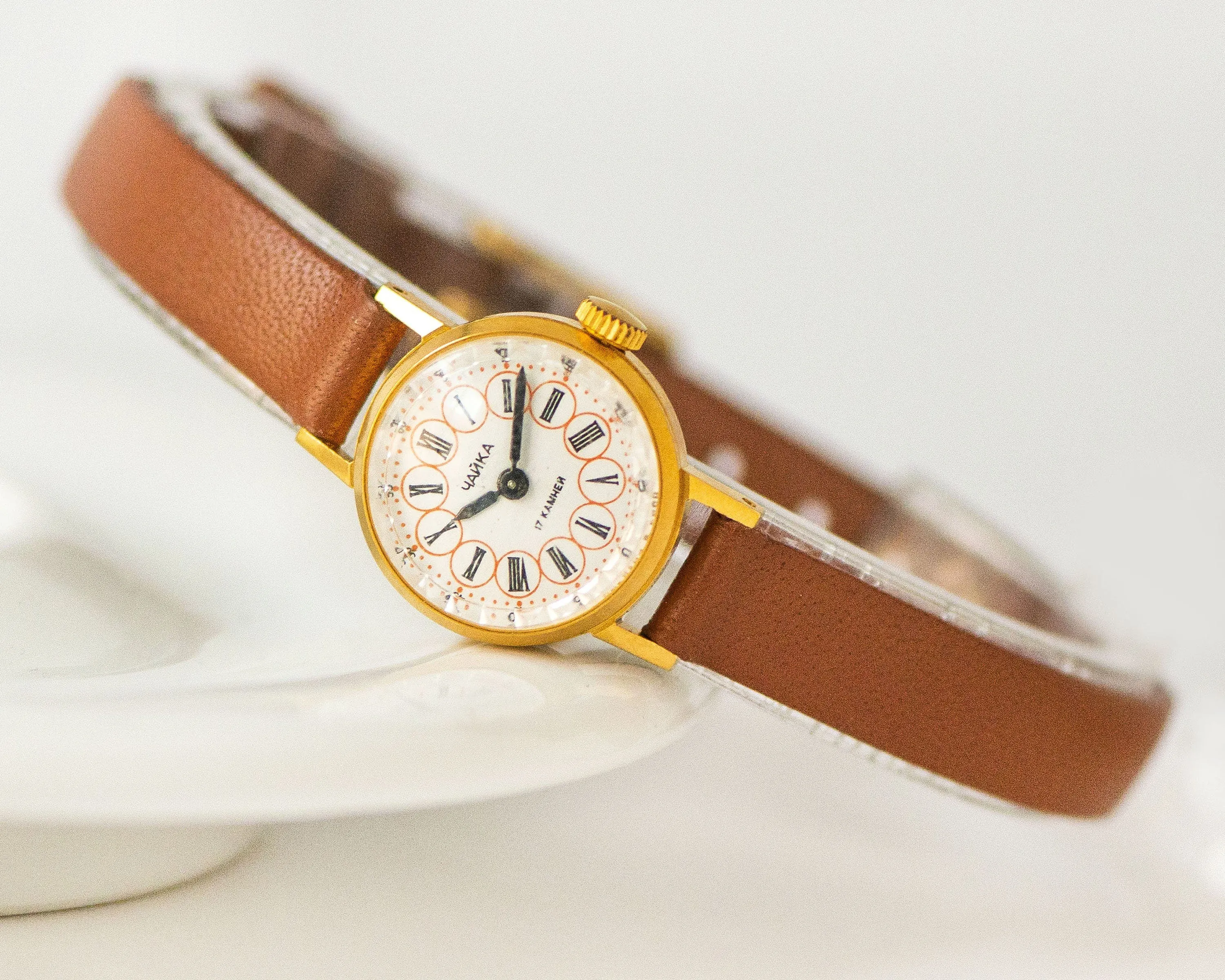 Roman numerals dial women watch micro size Seagull, gold plated lady watch jewelry vintage, watch classic lady gift new premium leather band