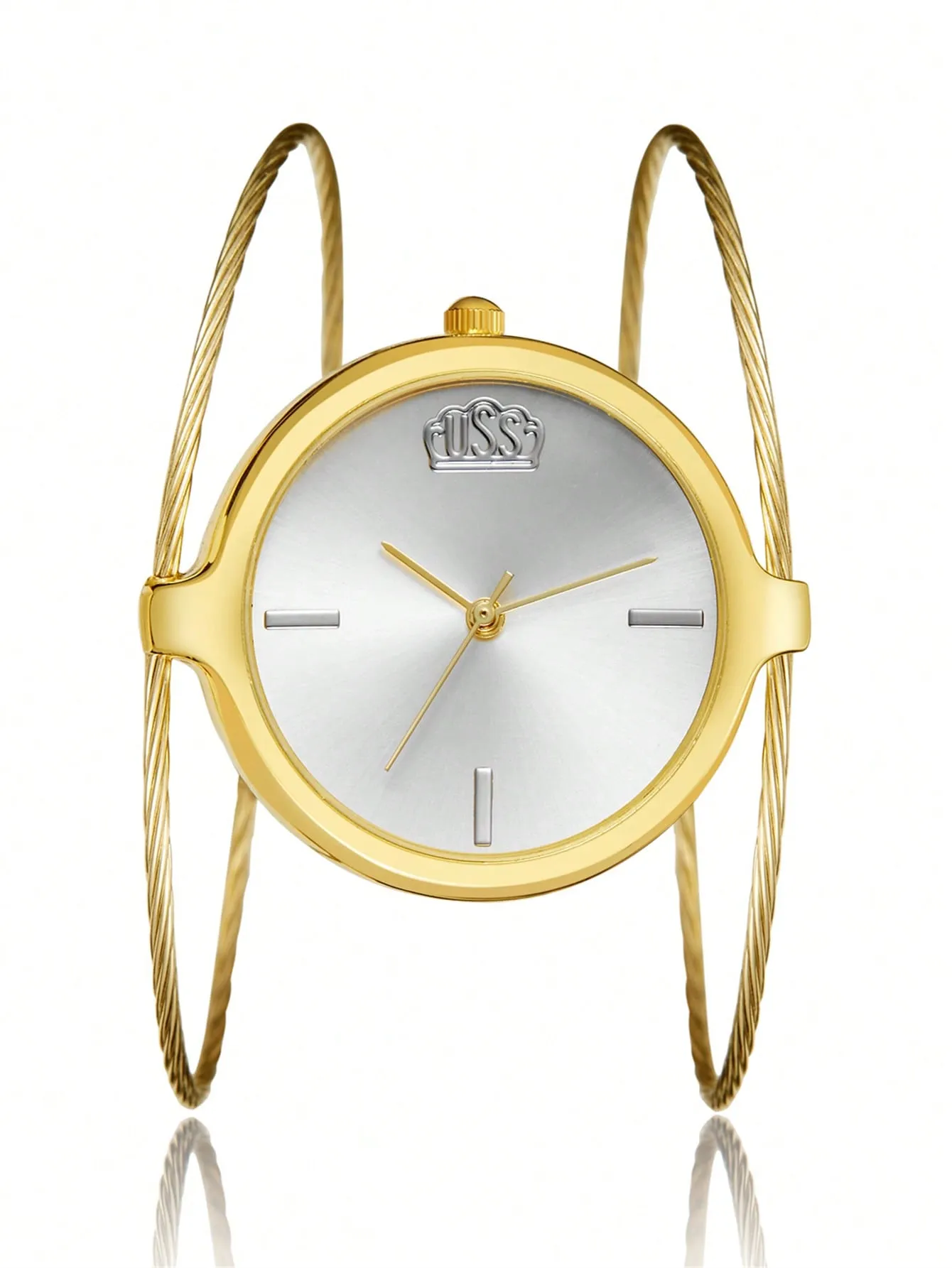 Round Pointer Quartz Watch - Gold