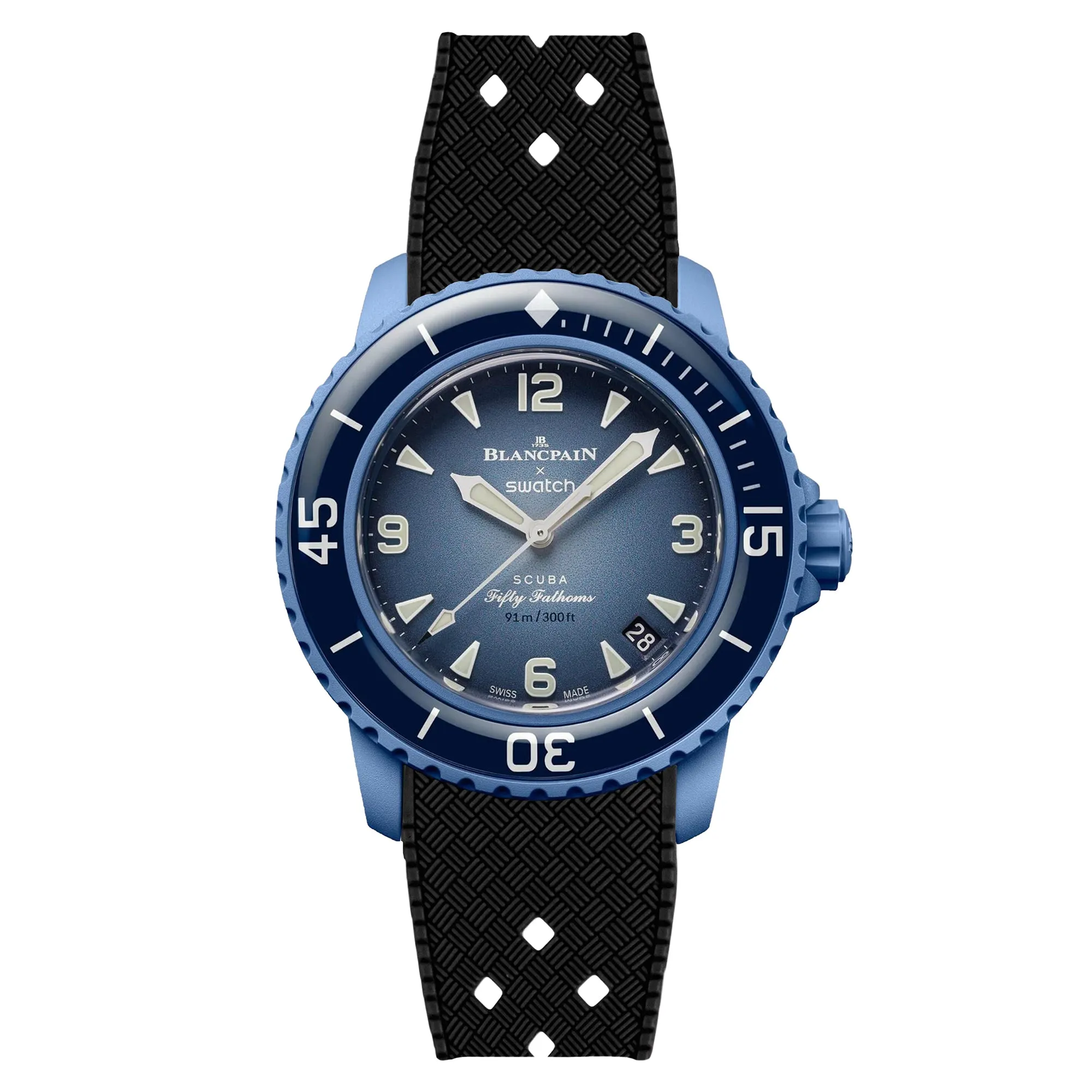 Rubber Strap for Blancpain X Swatch Atlantic Ocean - Storm Blue (2415)
