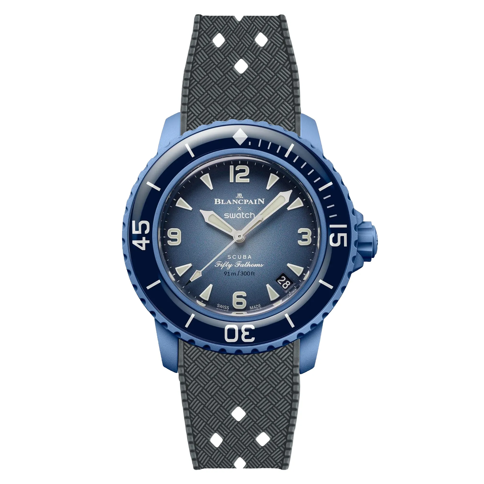 Rubber Strap for Blancpain X Swatch Atlantic Ocean - Storm Blue (2415)