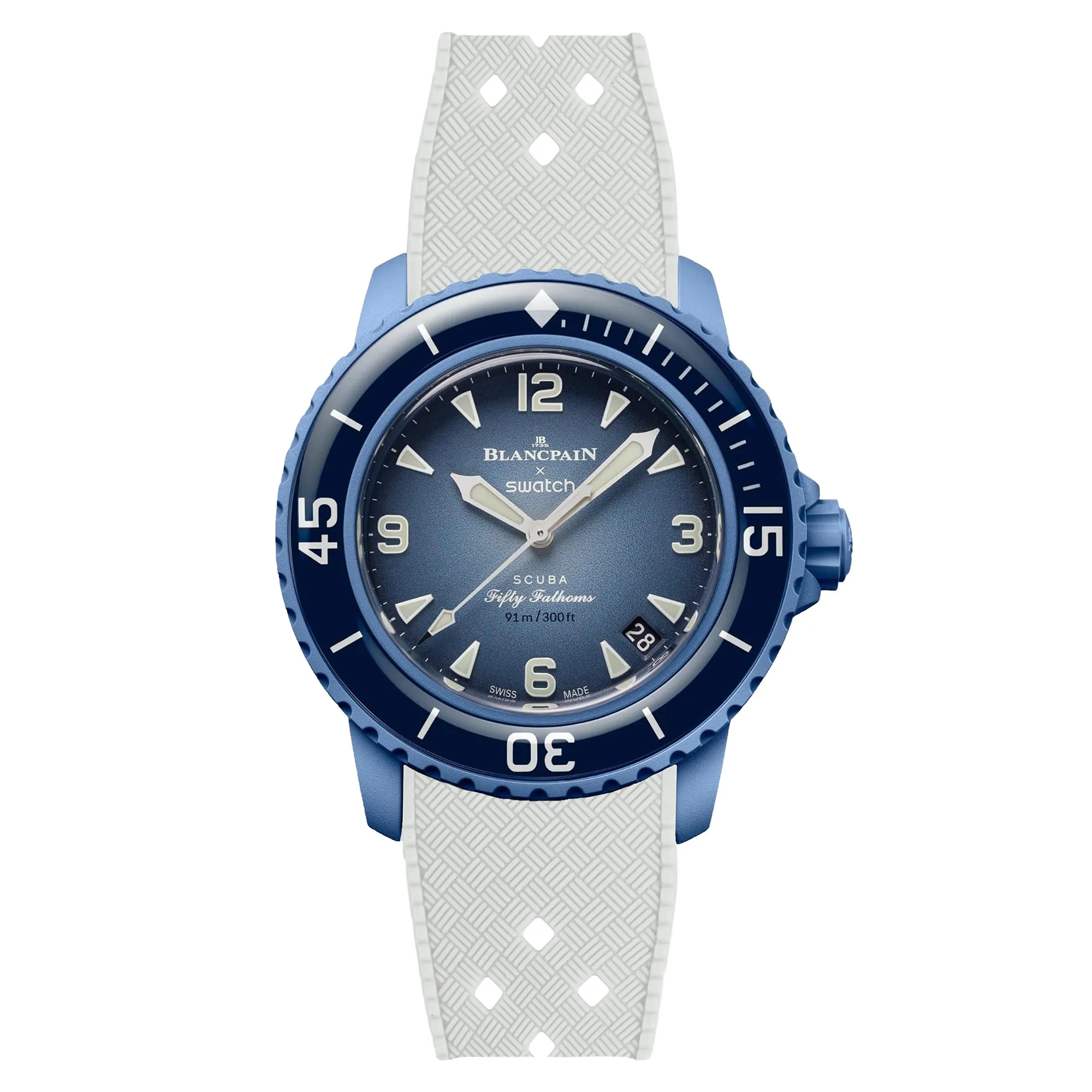 Rubber Strap for Blancpain X Swatch Atlantic Ocean - Storm Blue (2415)