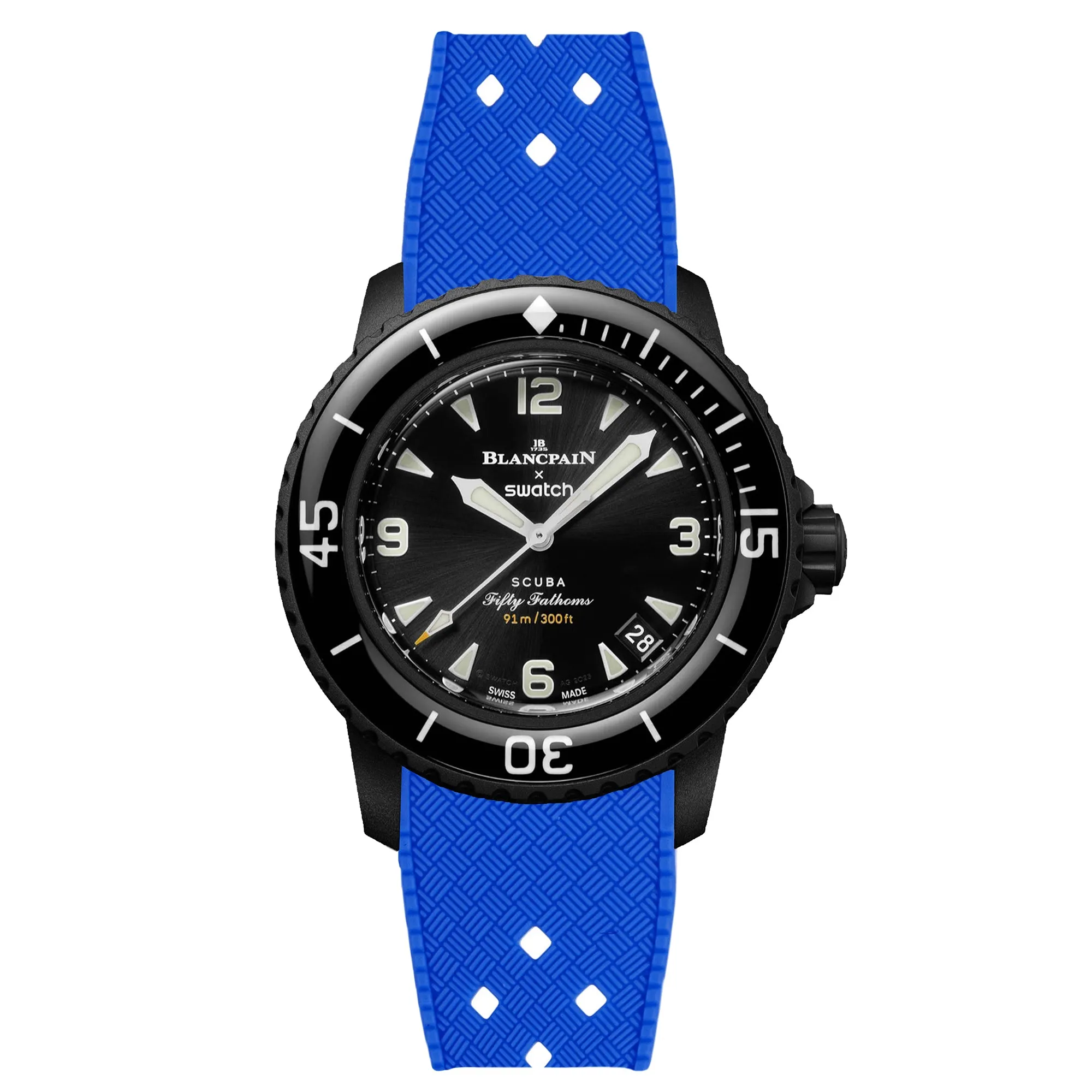 Rubber Strap for Blancpain X Swatch Atlantic Ocean - Storm Blue (2415)